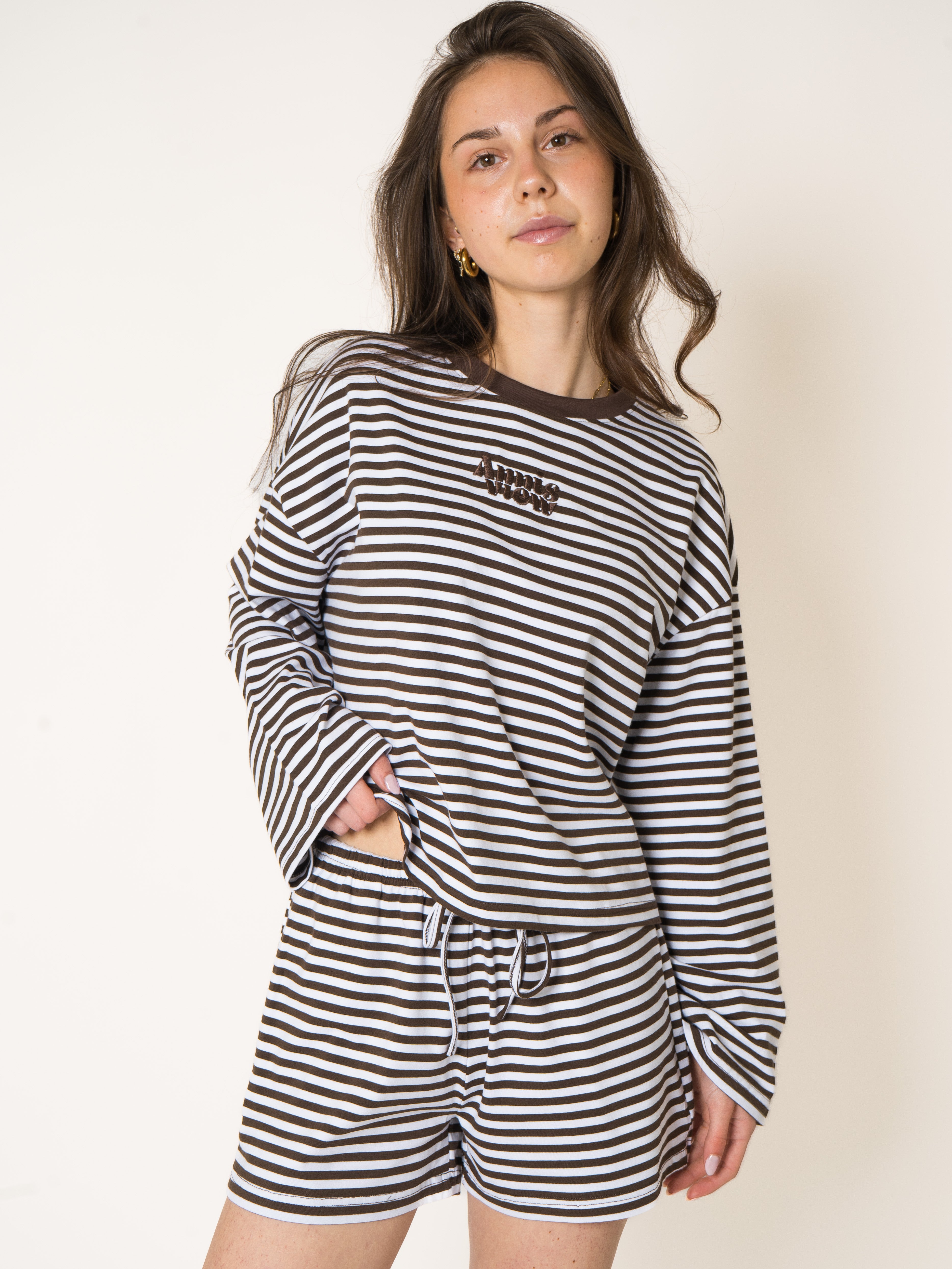 Comfy Shorts Chocolate Stripes