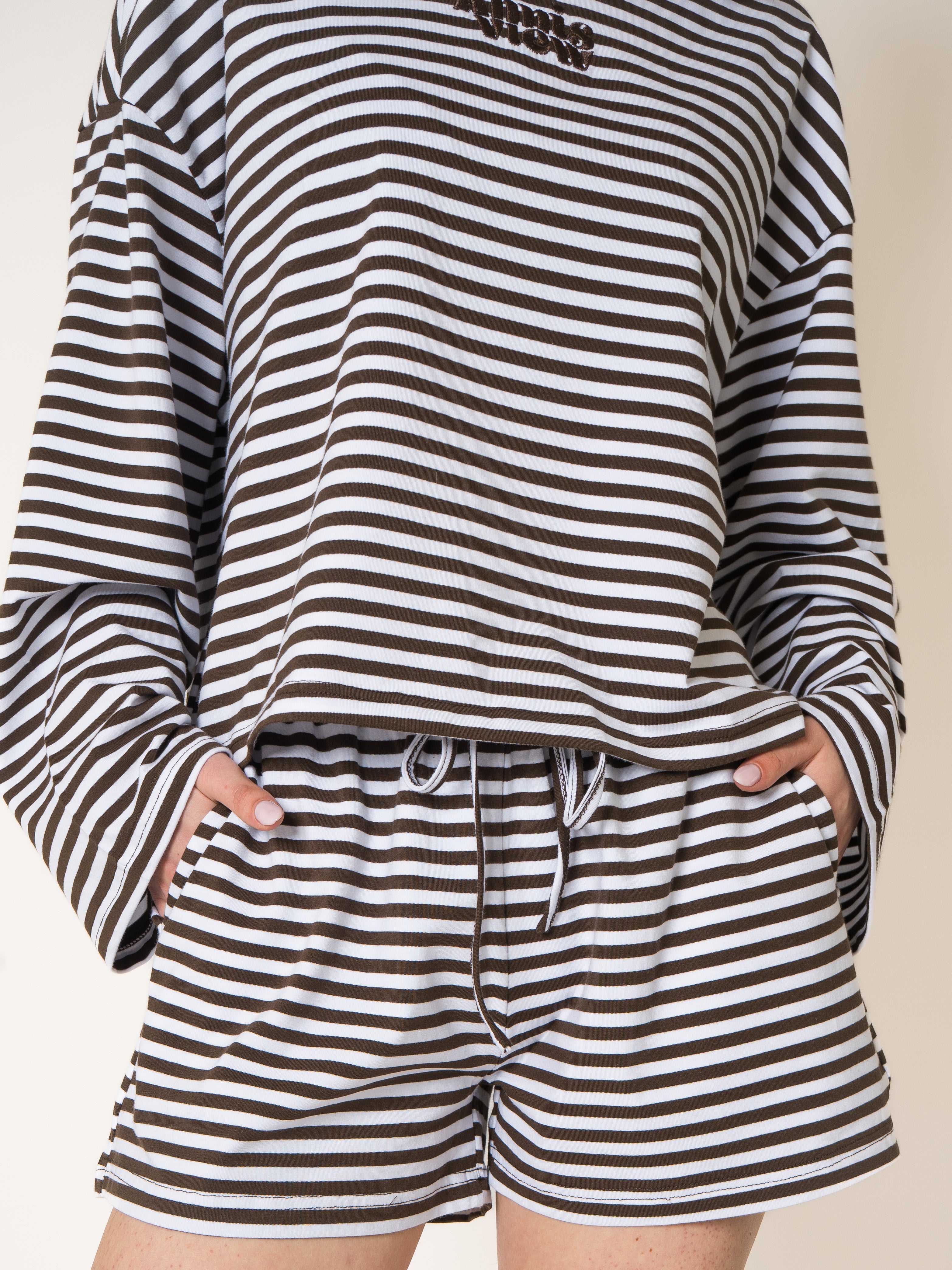 Comfy Shorts Chocolate Stripes