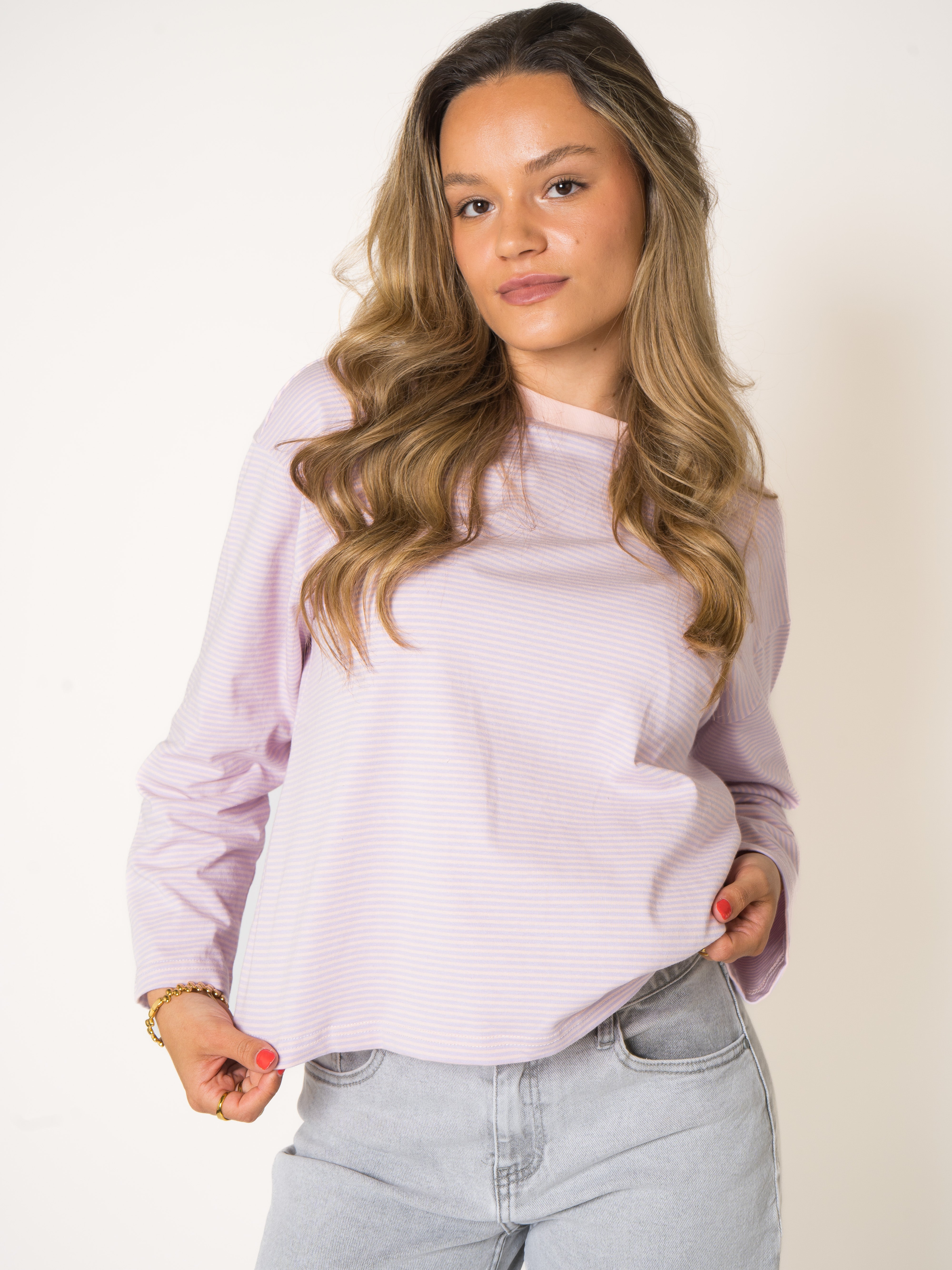 Raspberry Stripes Oversize Longsleeve