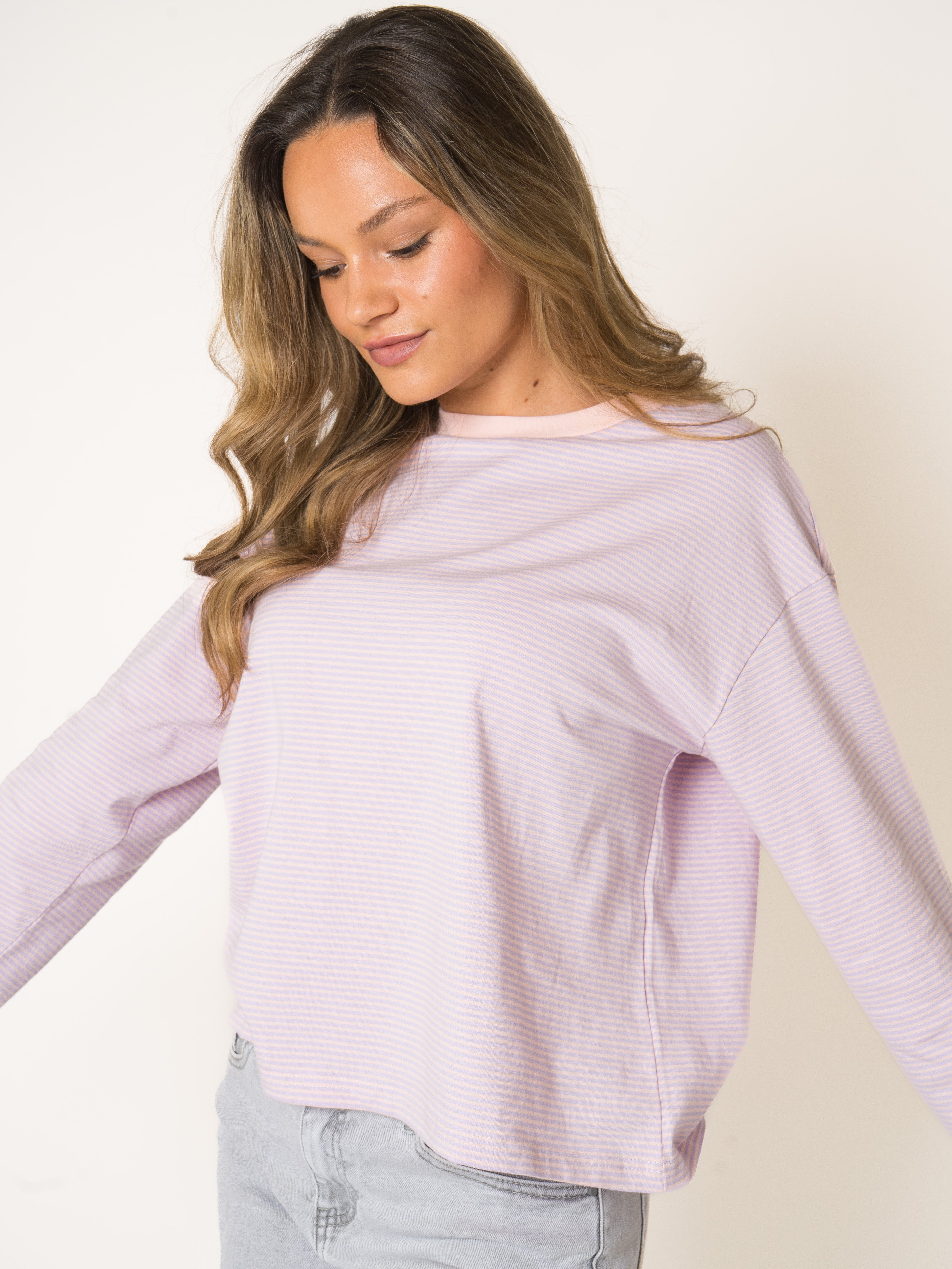 Raspberry Stripes Oversize Longsleeve