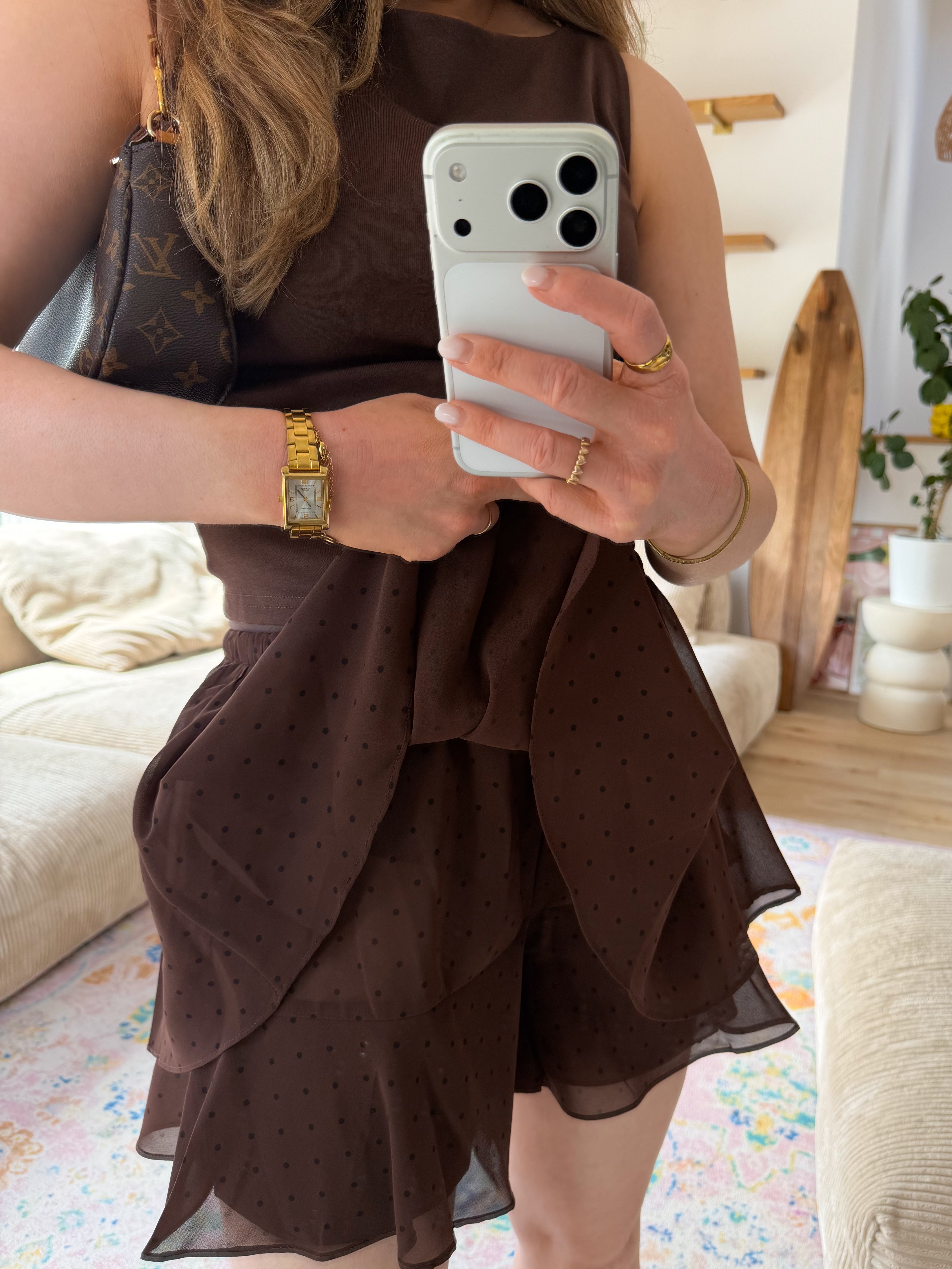 LUCKY DEAL 2218 Meet The Dots Mini Skort - Braun - vom Umtausch ausgeschlossen -