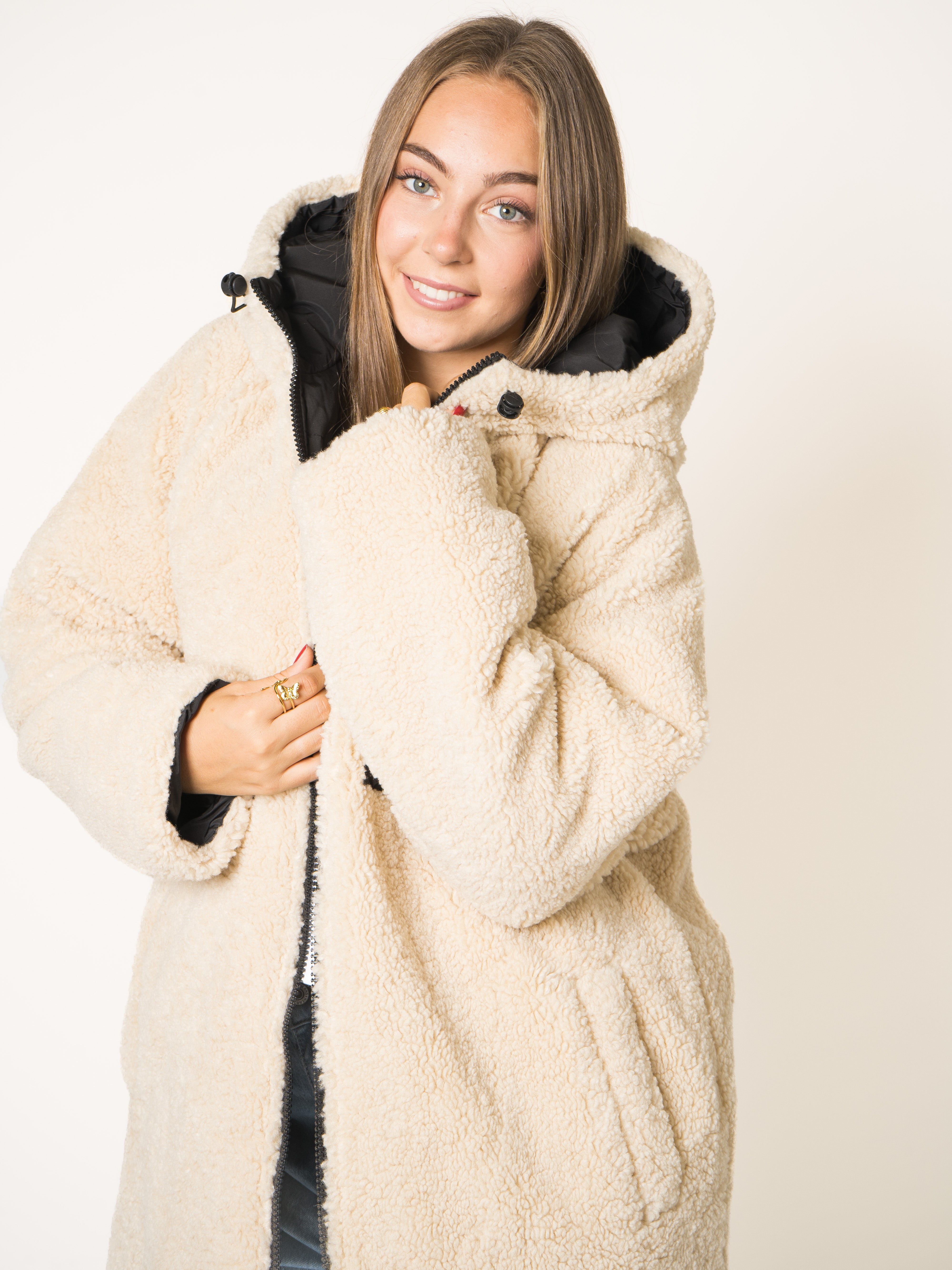 Two in One Winterjacke - Schwarz/Creme