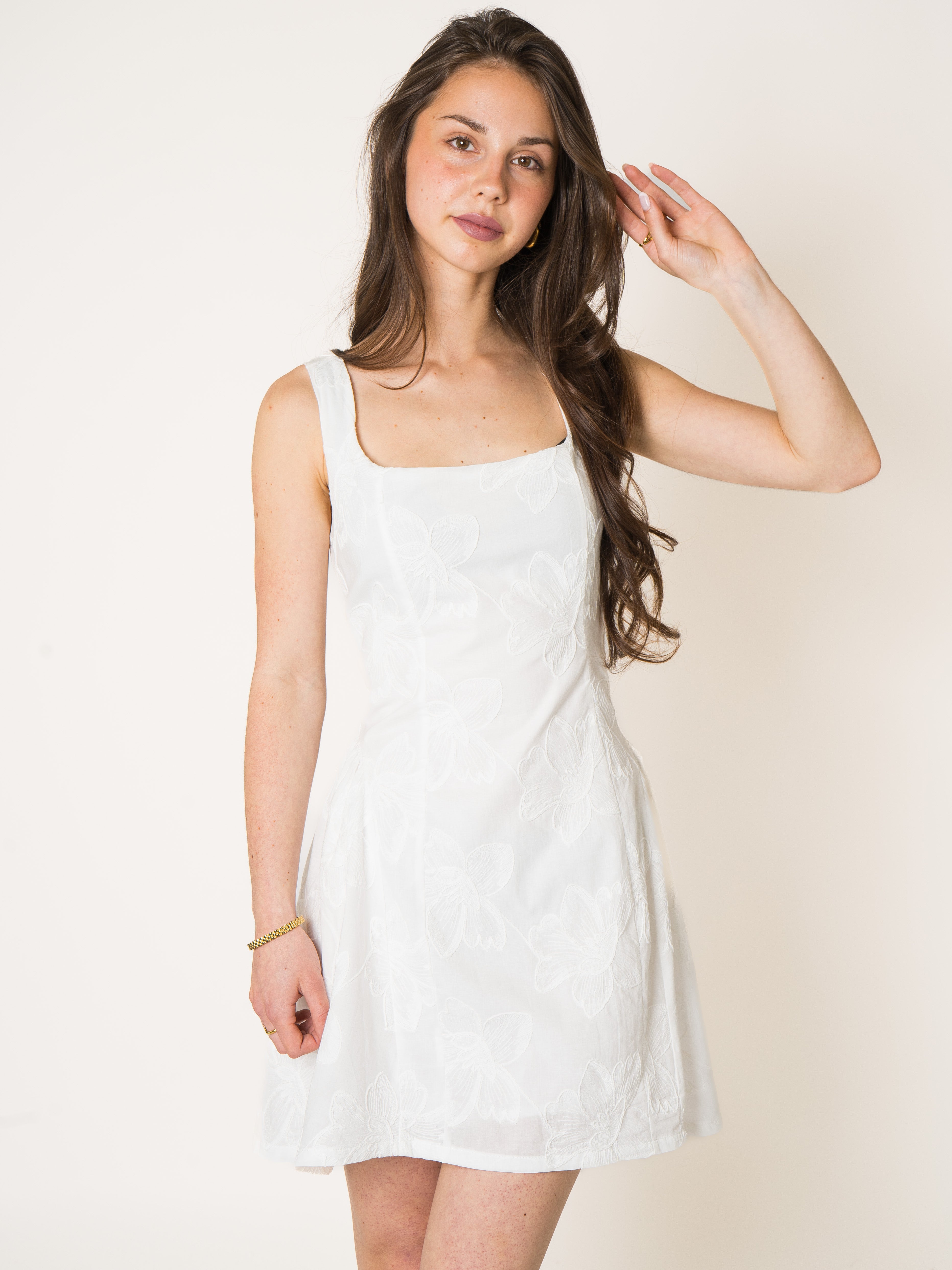LUCKY DEAL 2190 Flowerspell Cotton Minidress - Weiß - vom Umtausch ausgeschlossen -