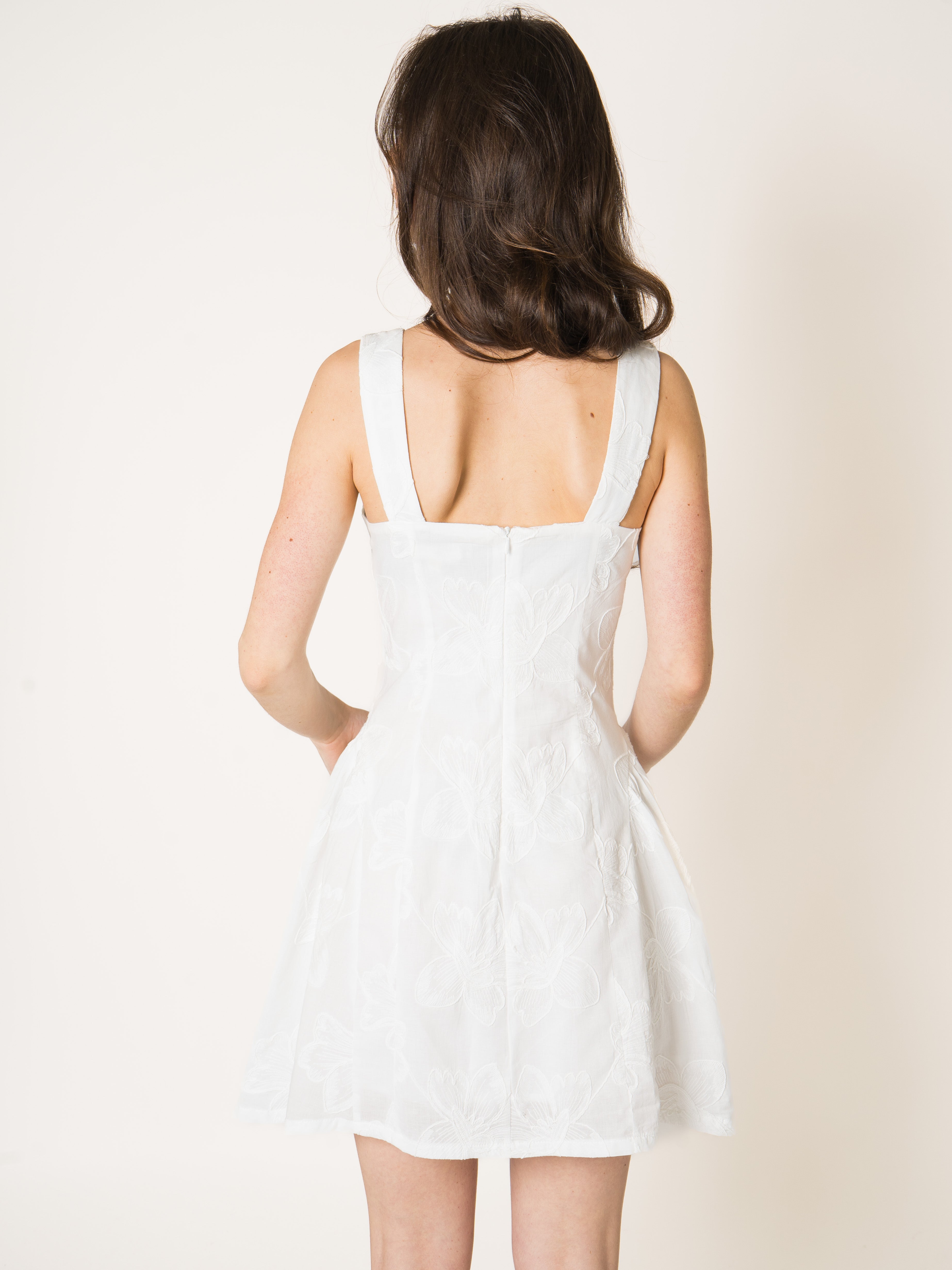 LUCKY DEAL 2190 Flowerspell Cotton Minidress - Weiß - vom Umtausch ausgeschlossen -