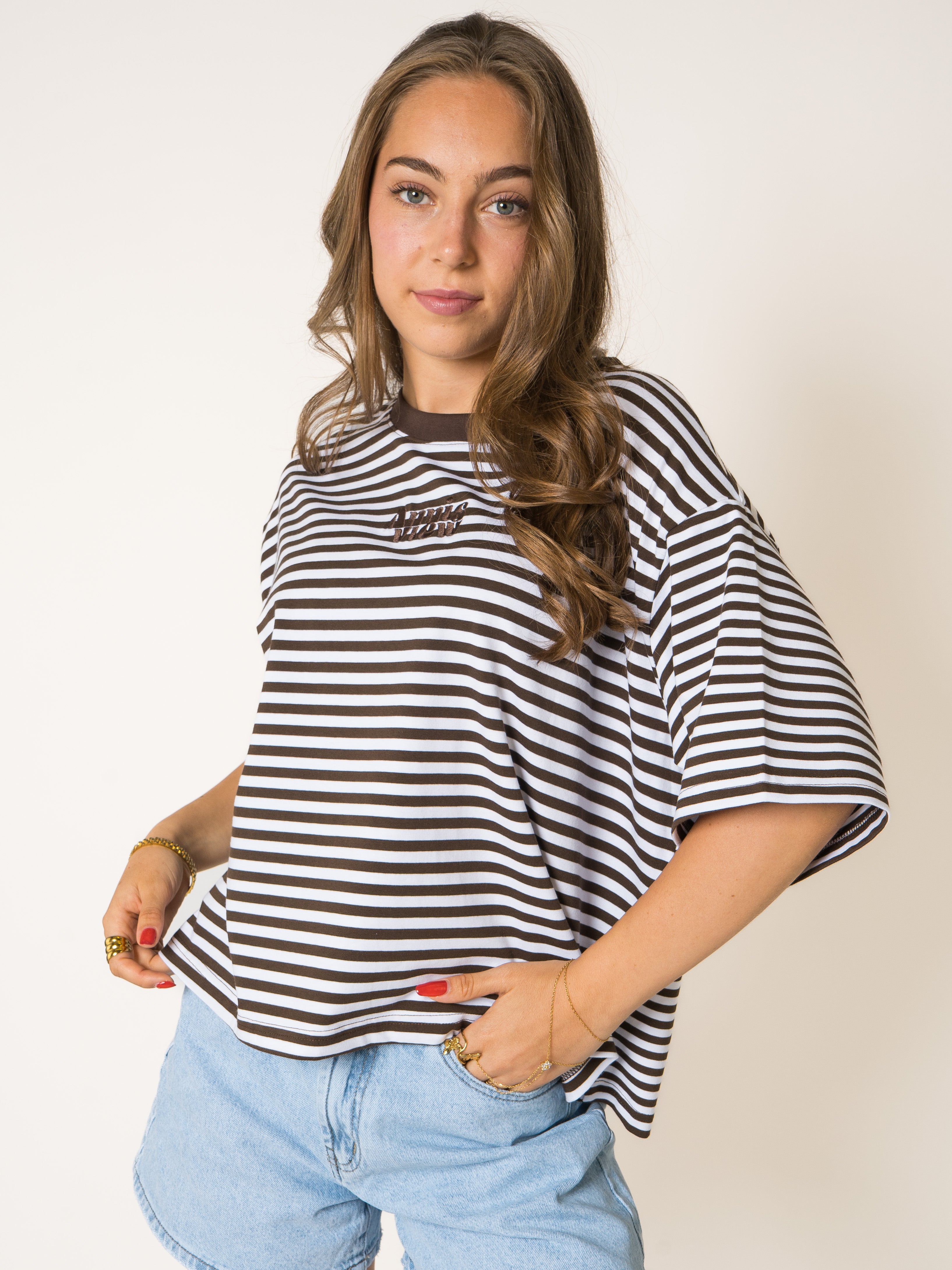 Oversized T-Shirt Chocolate Stripes