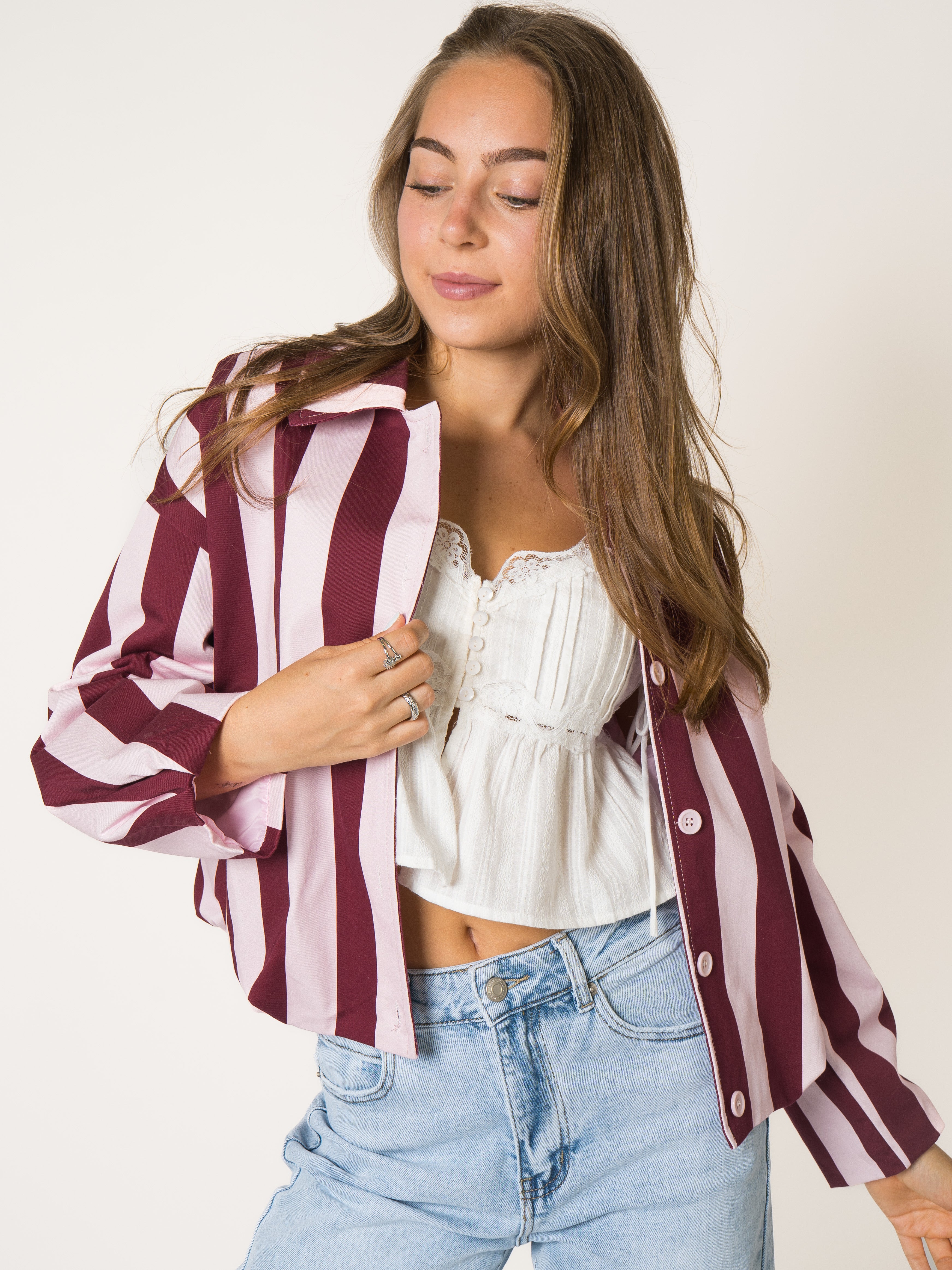 Strawberry Vibes Stripe Jacket
