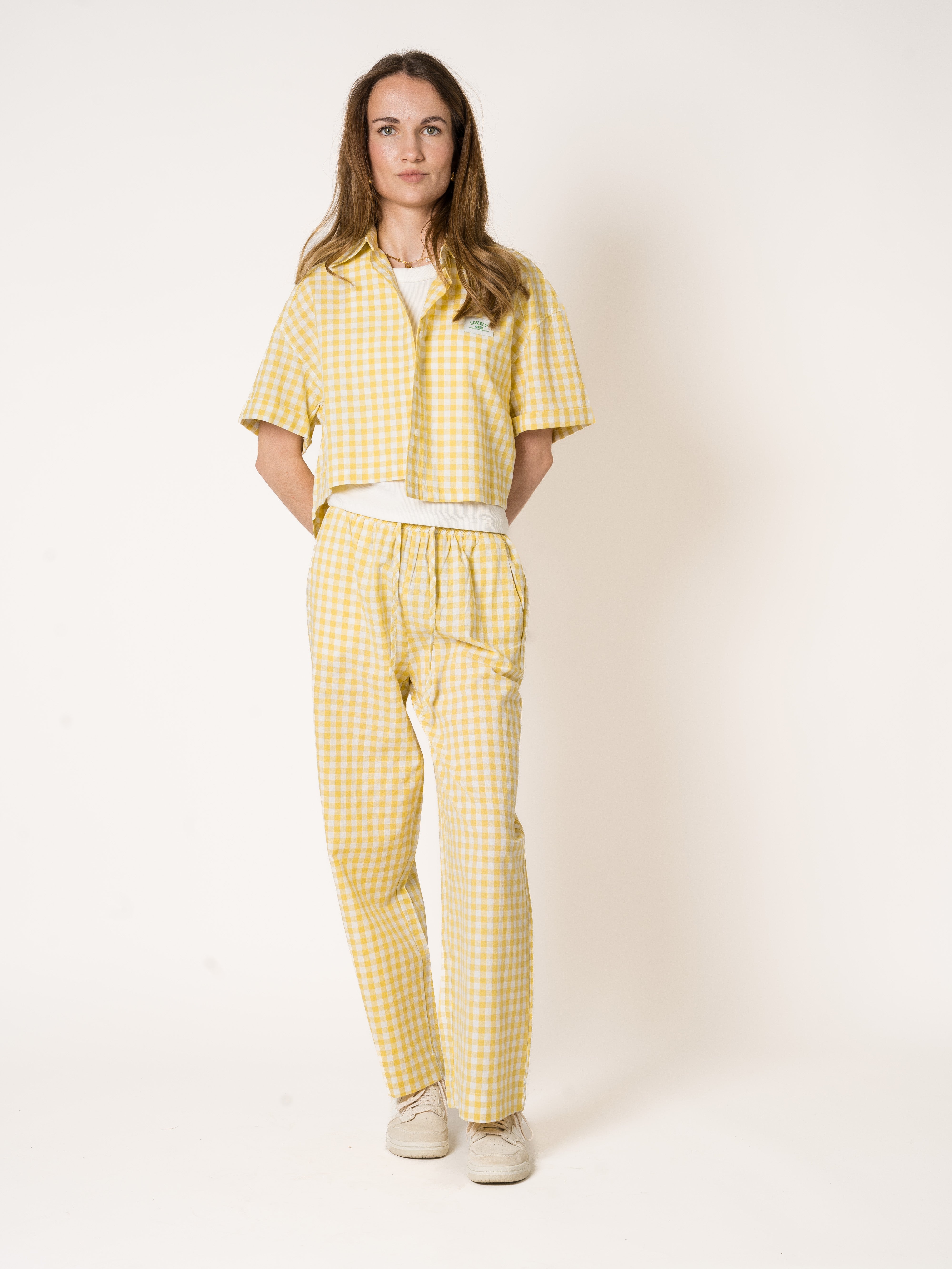 LUCKY DEAL 2039 Lovely Brunch Cotton Old Skool Blouse - Gelb - vom Umtausch ausgeschlossen -
