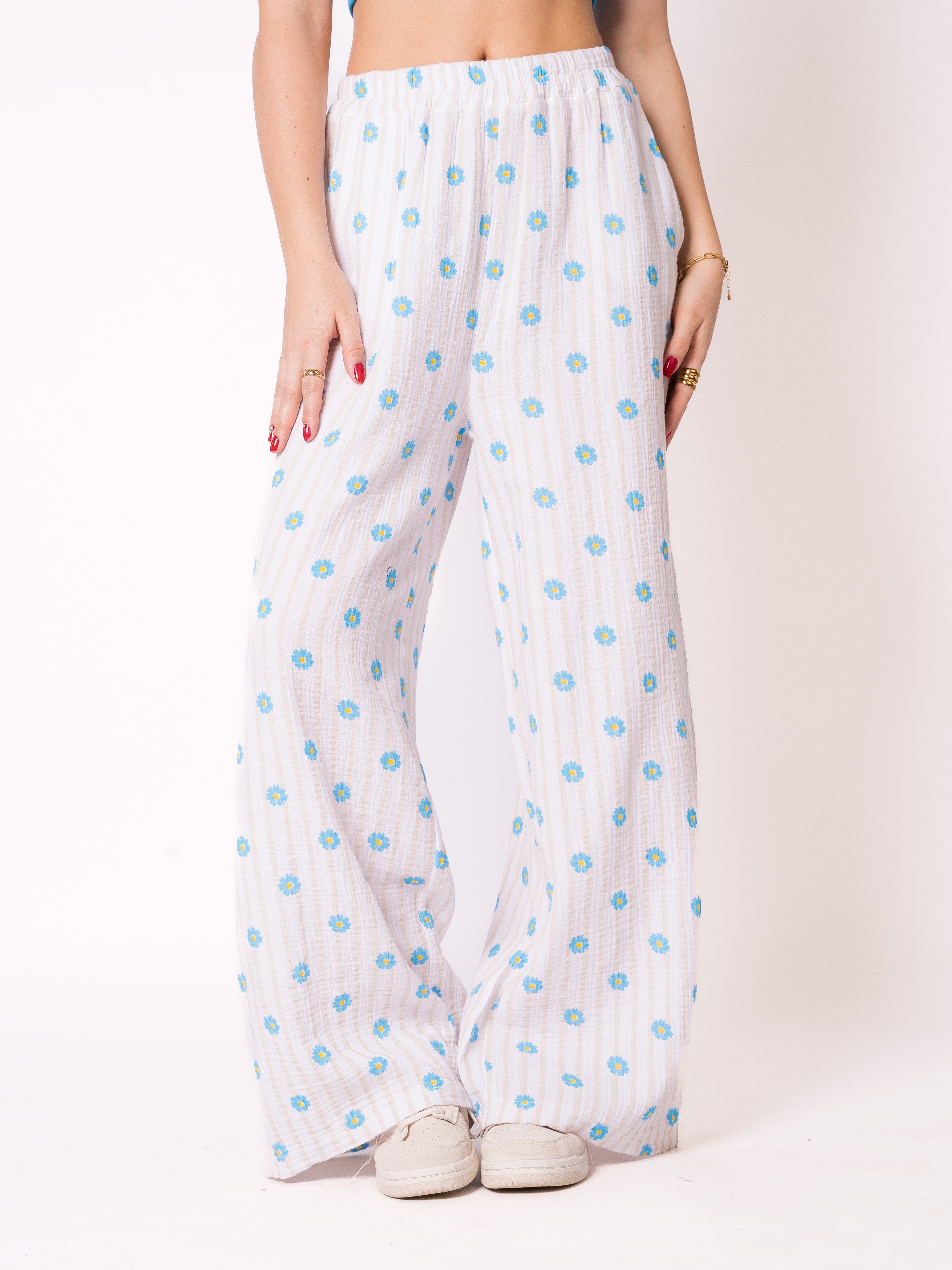 Musselinhose Medium Flower - Creme