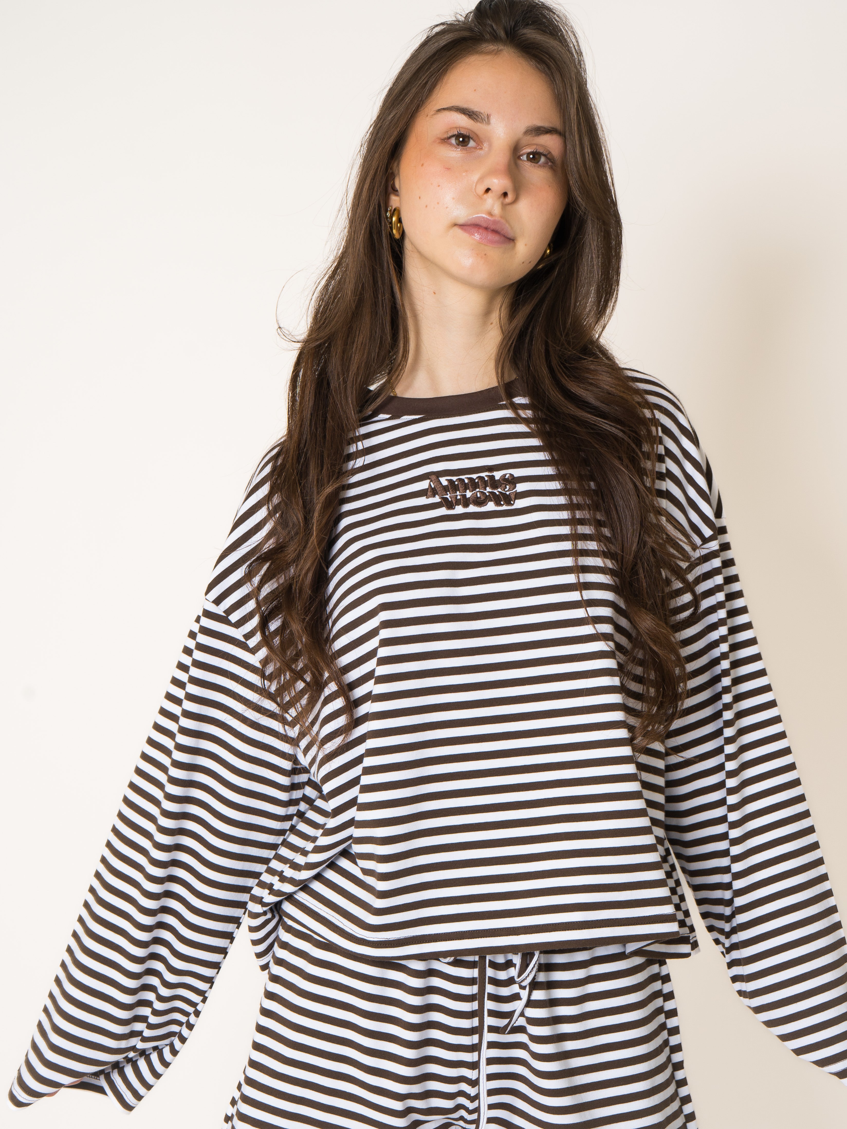Oversized Longsleeve Chocolate Stripes