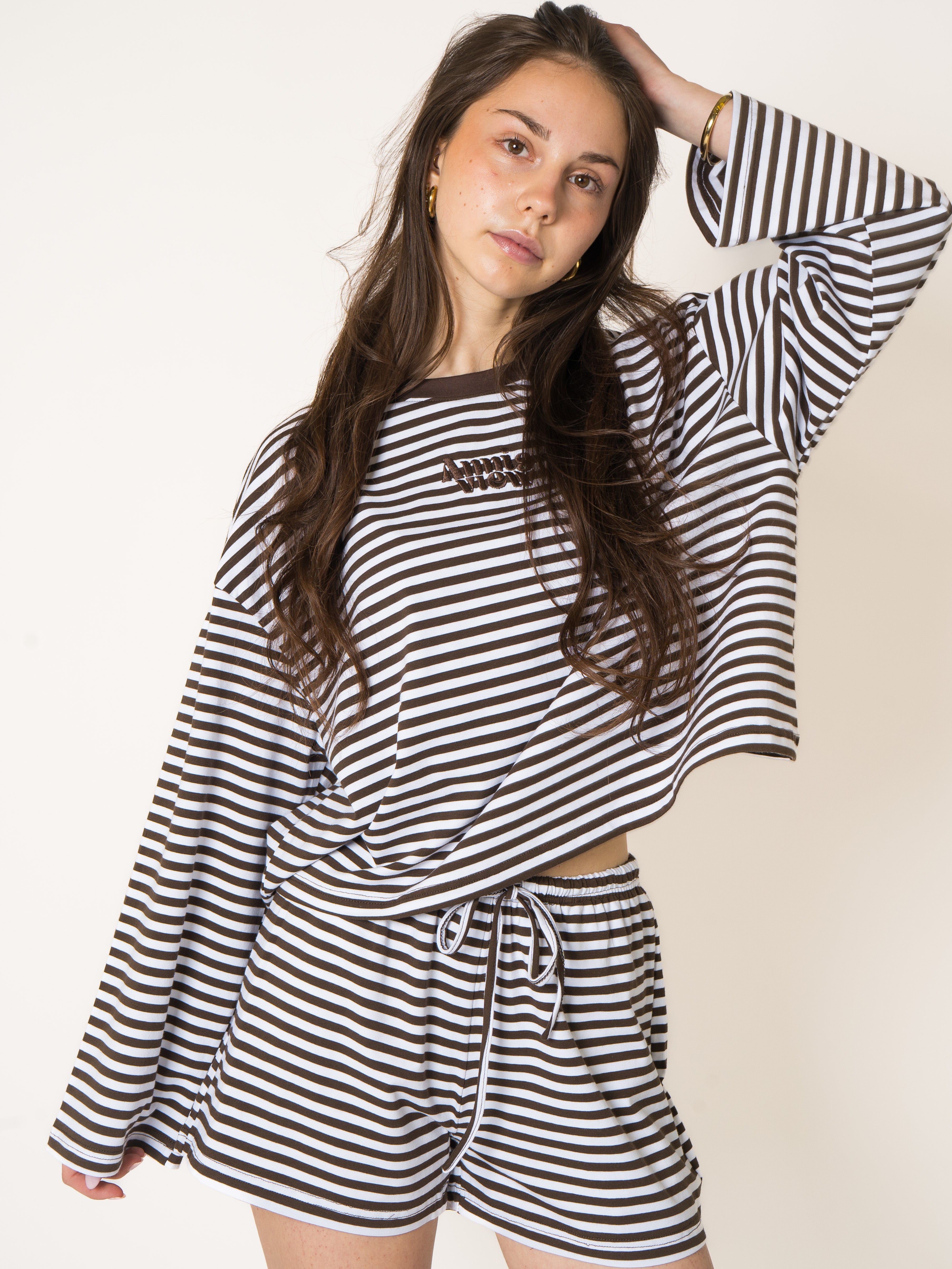 Comfy Shorts Chocolate Stripes