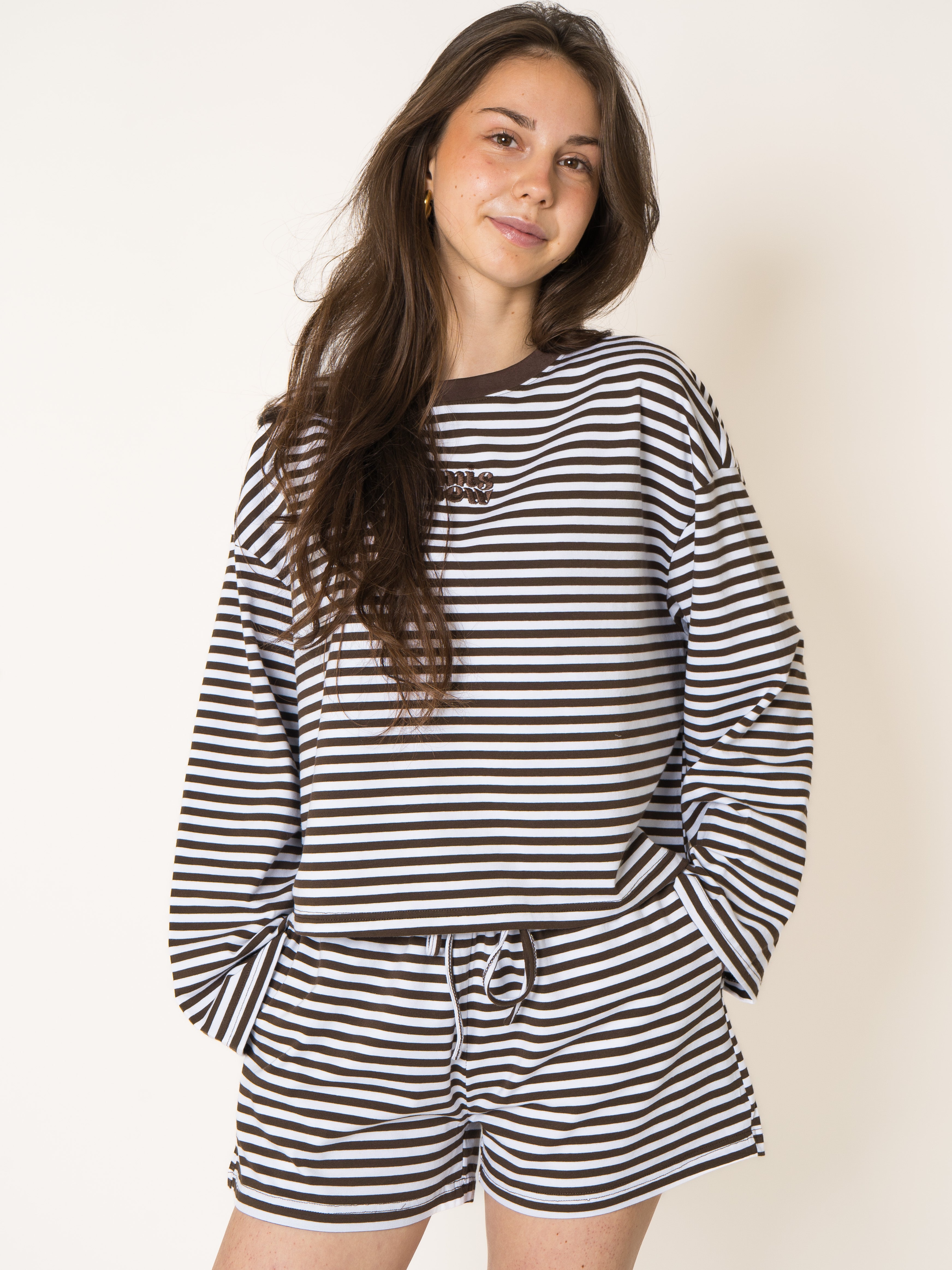 Comfy Shorts Chocolate Stripes