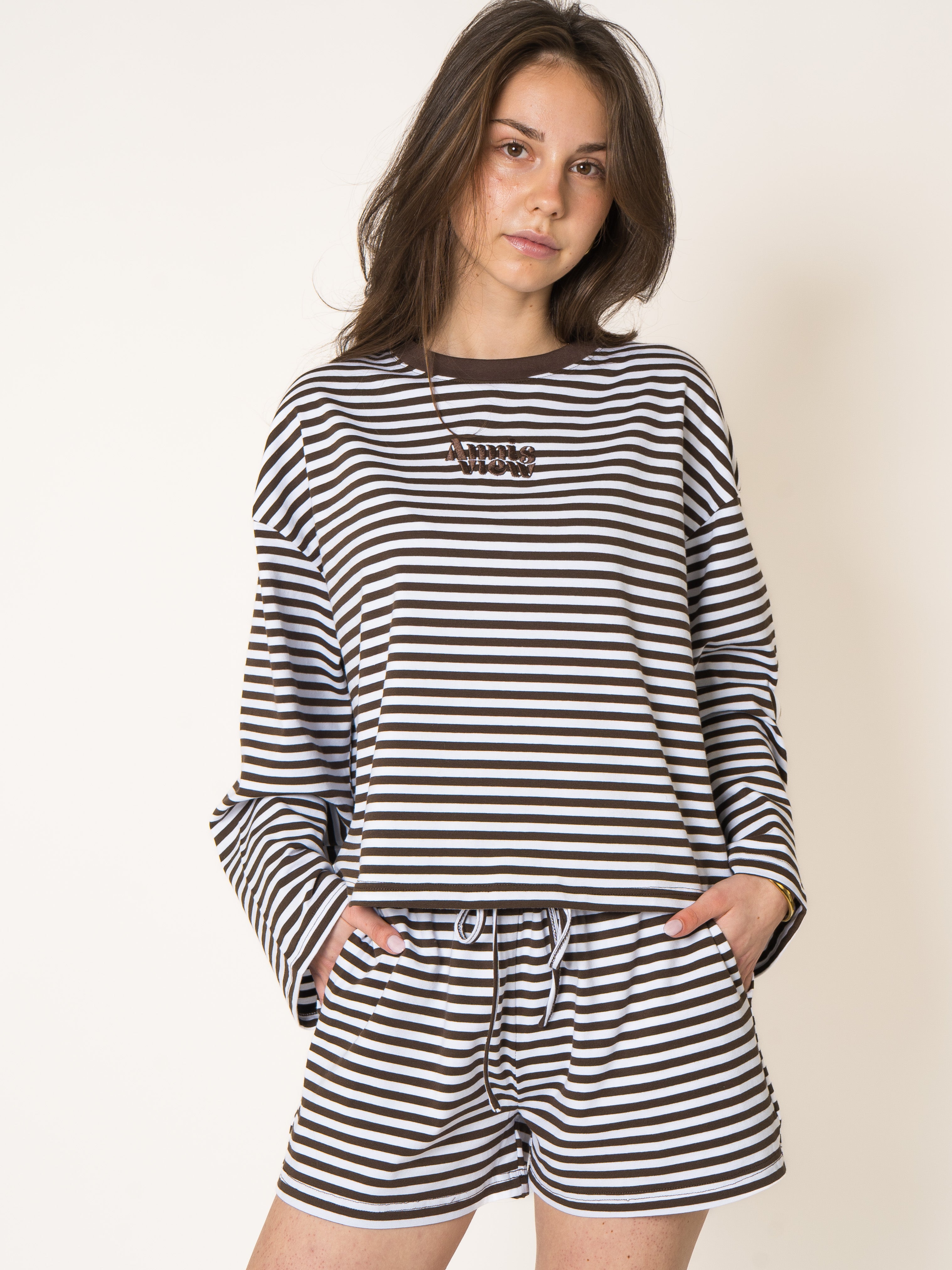 Comfy Shorts Chocolate Stripes