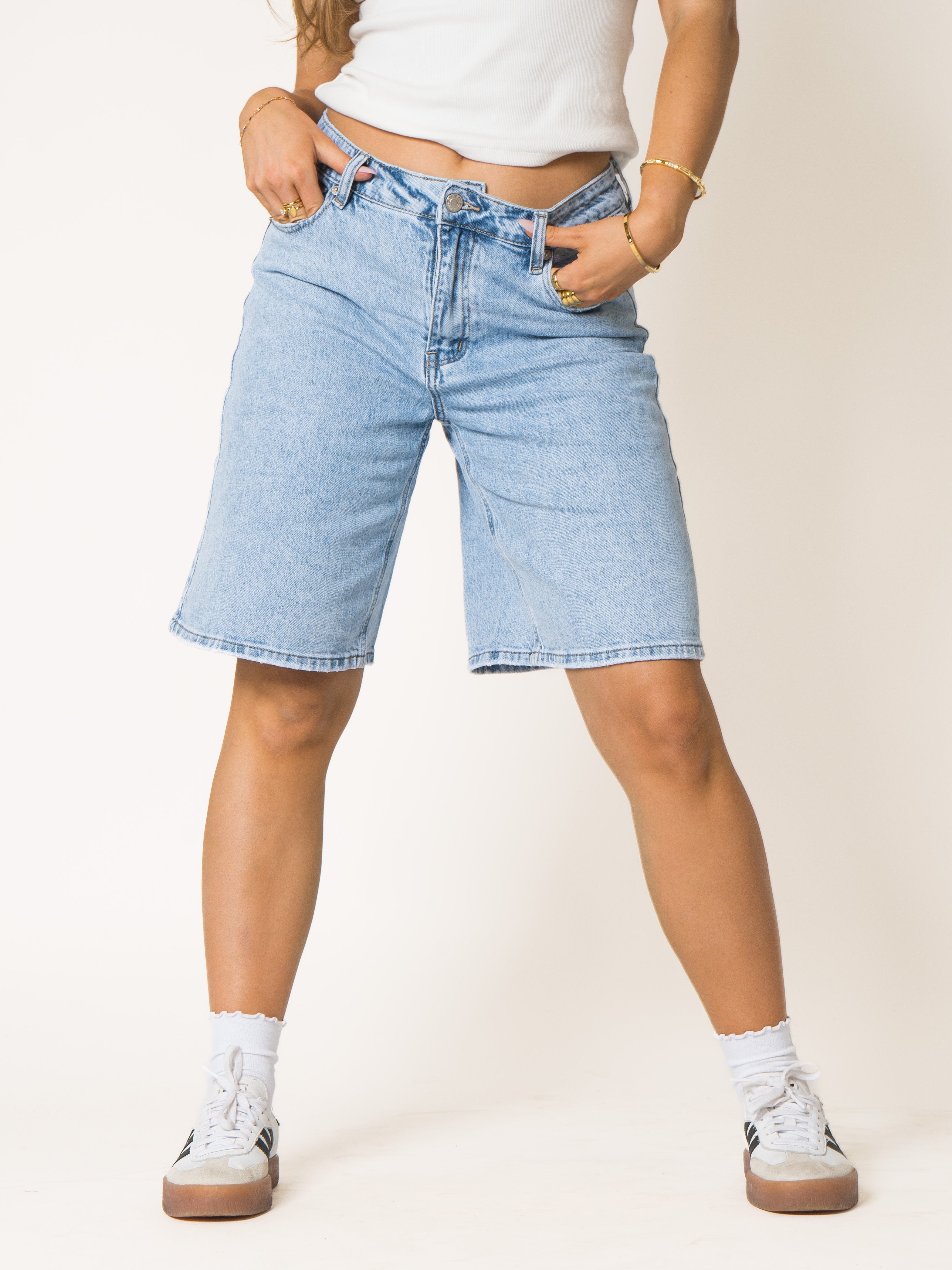 Skater Cut Cotton Shorts