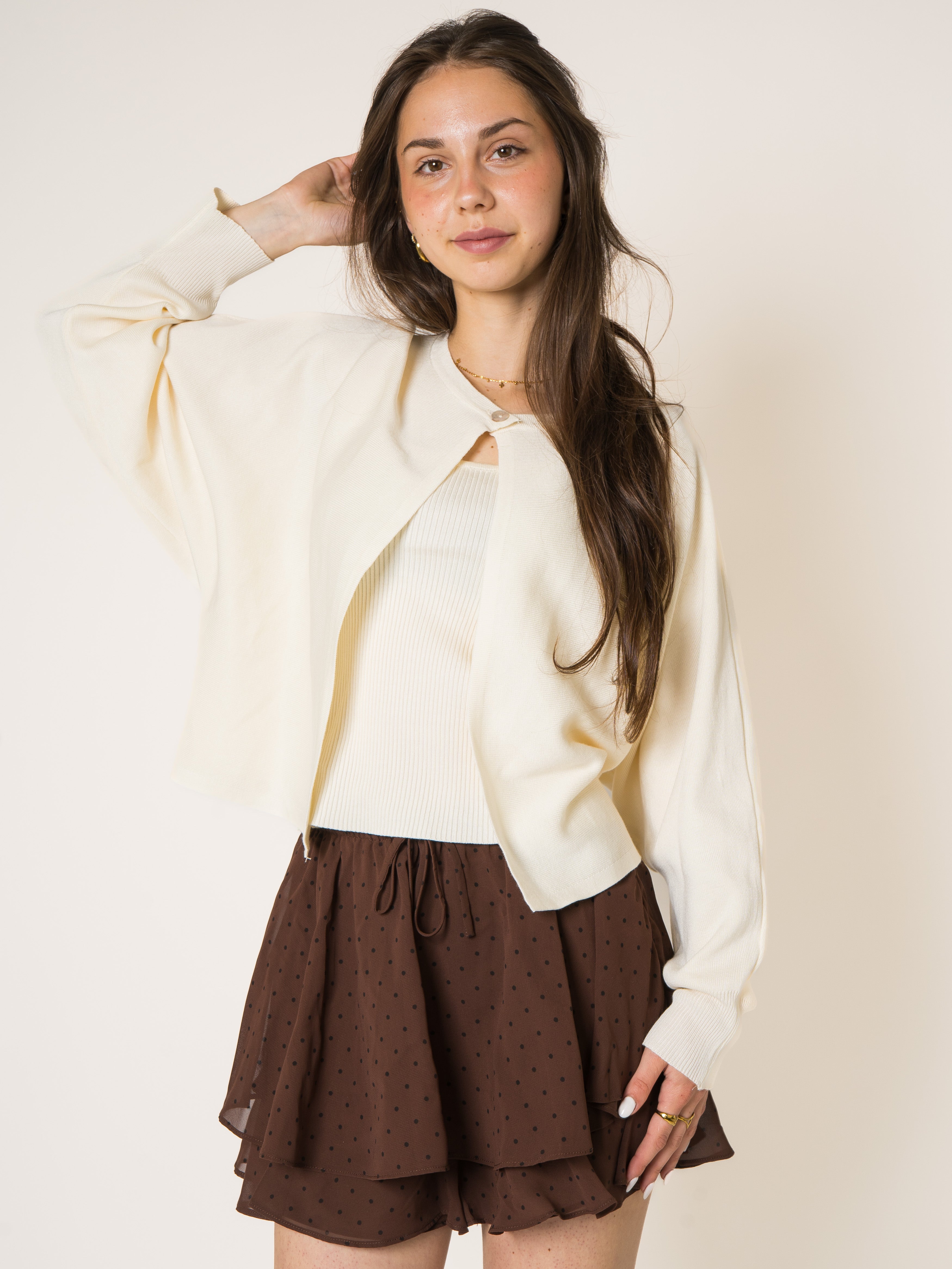 LUCKY DEAL 2218 Meet The Dots Mini Skort - Braun - vom Umtausch ausgeschlossen -