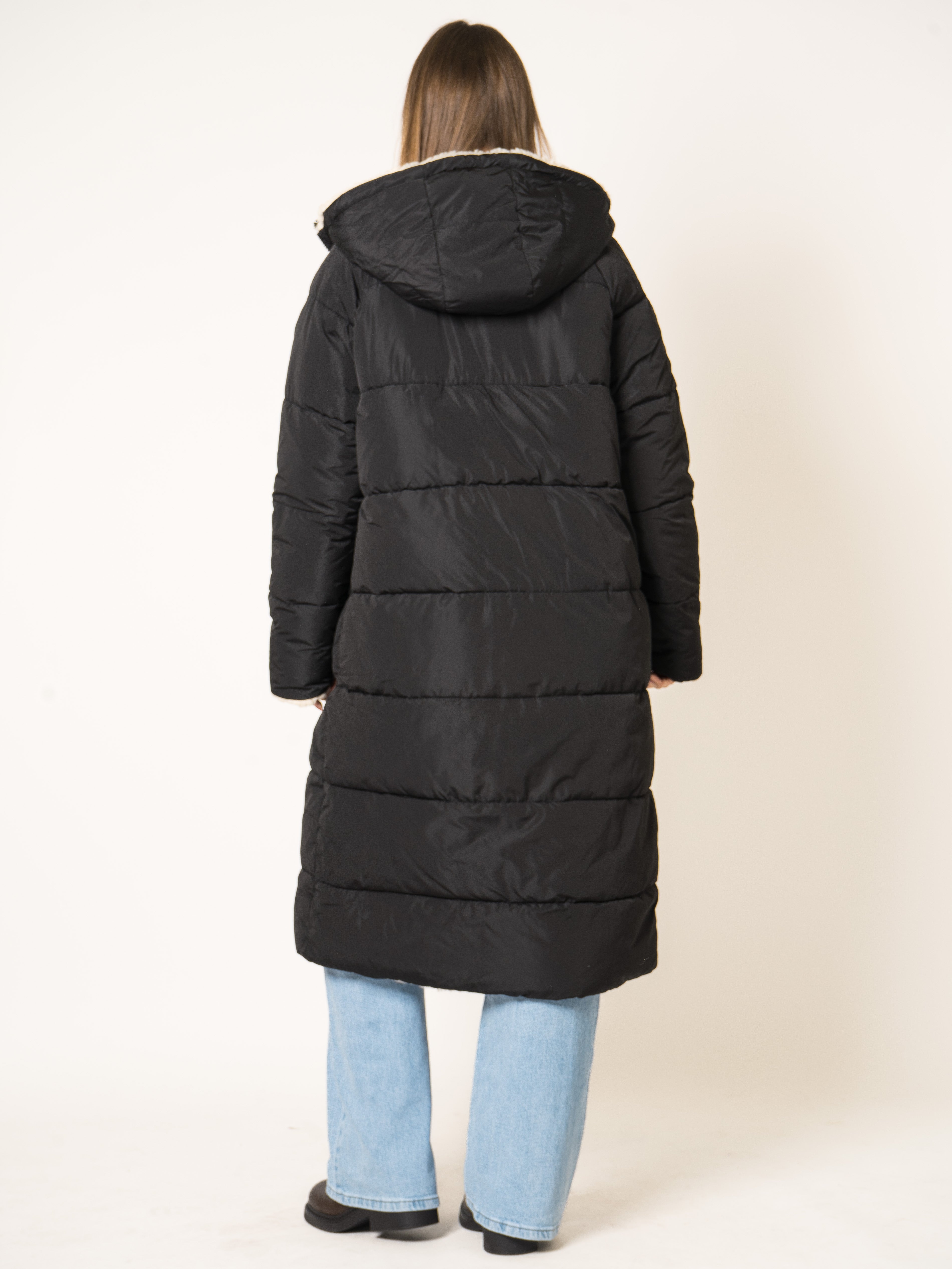 Two in One Winterjacke -  Schwarz/Creme