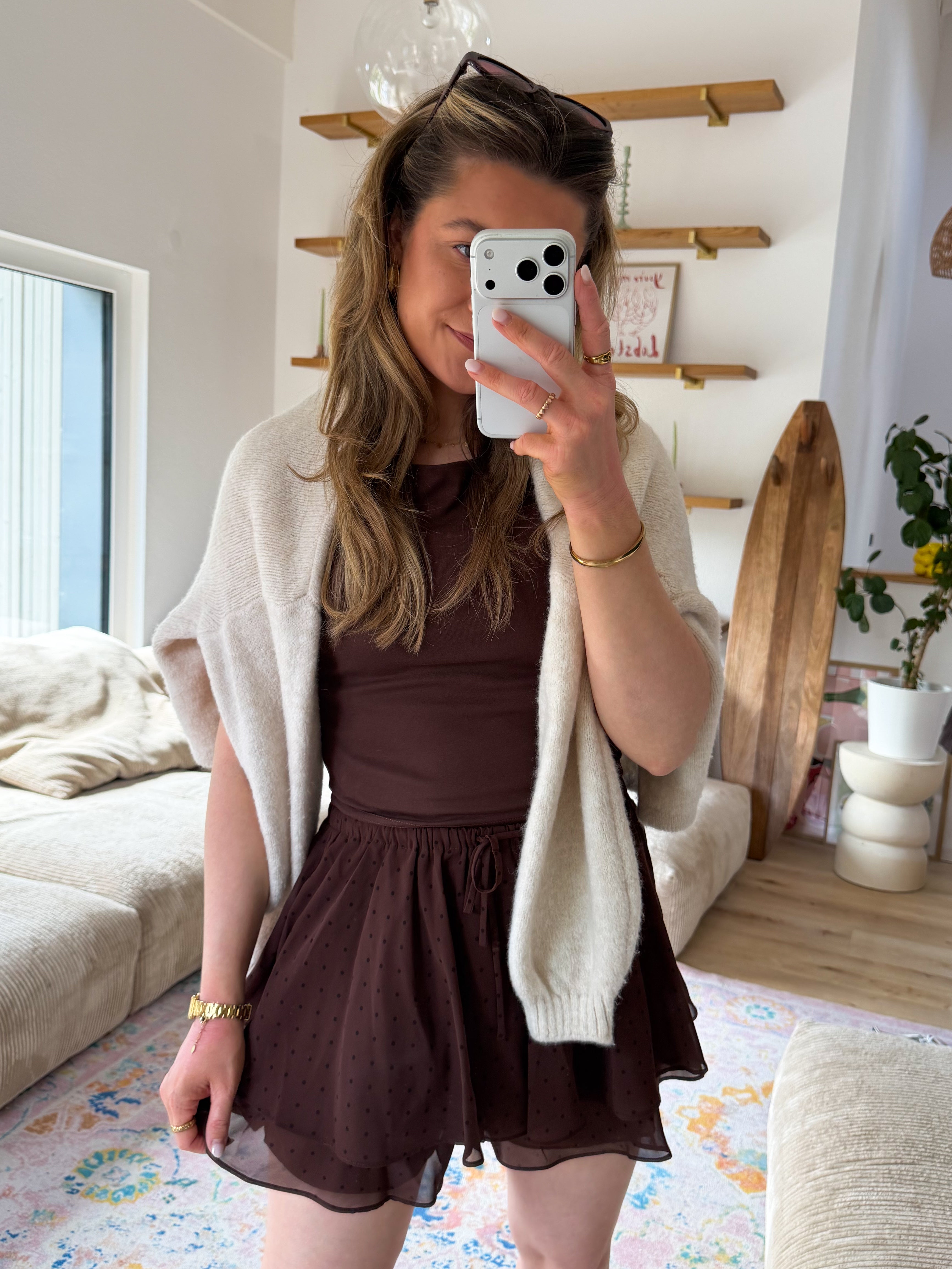 Polka Dot Layered Skort