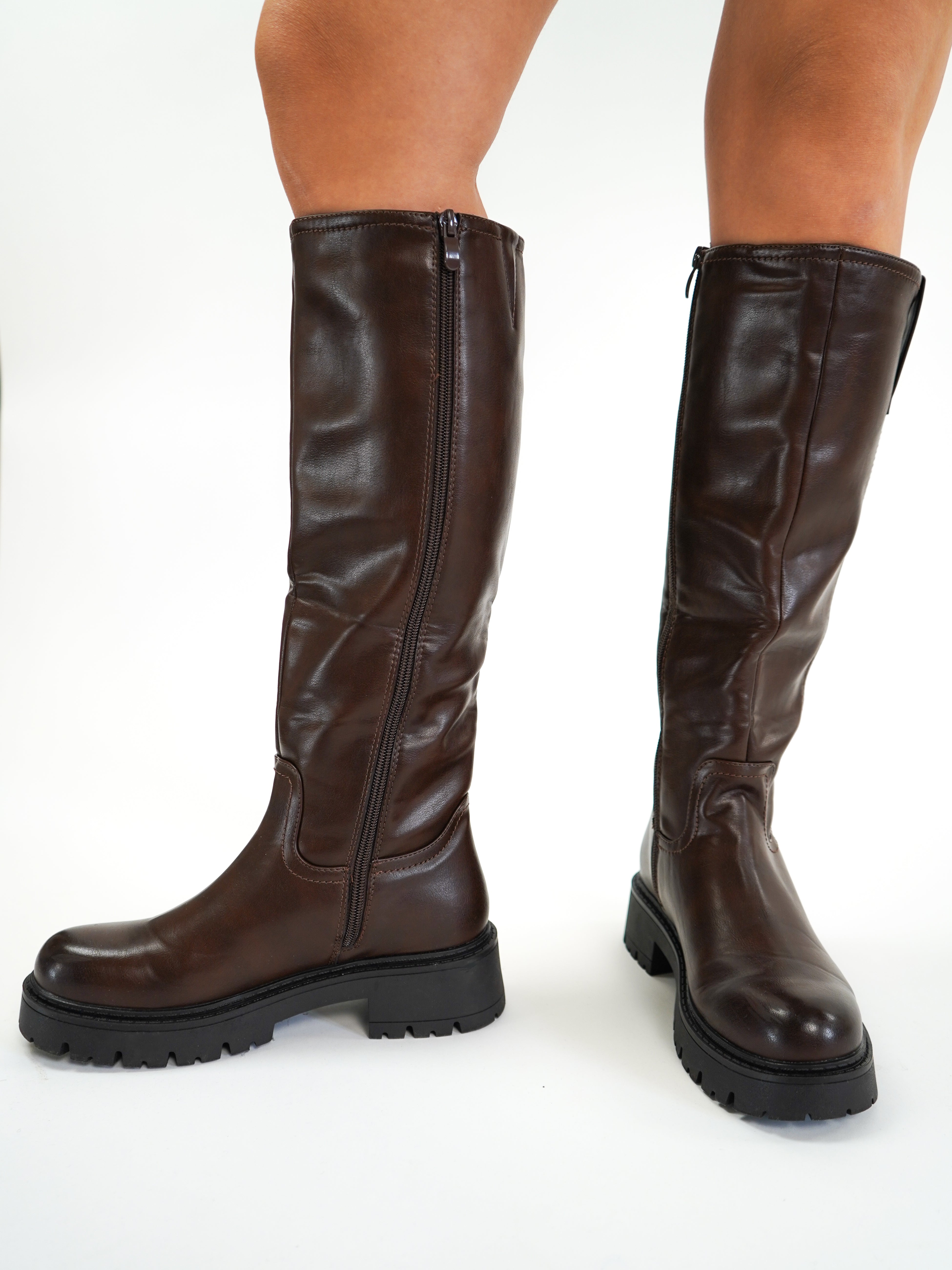Knee High Boots - Braun