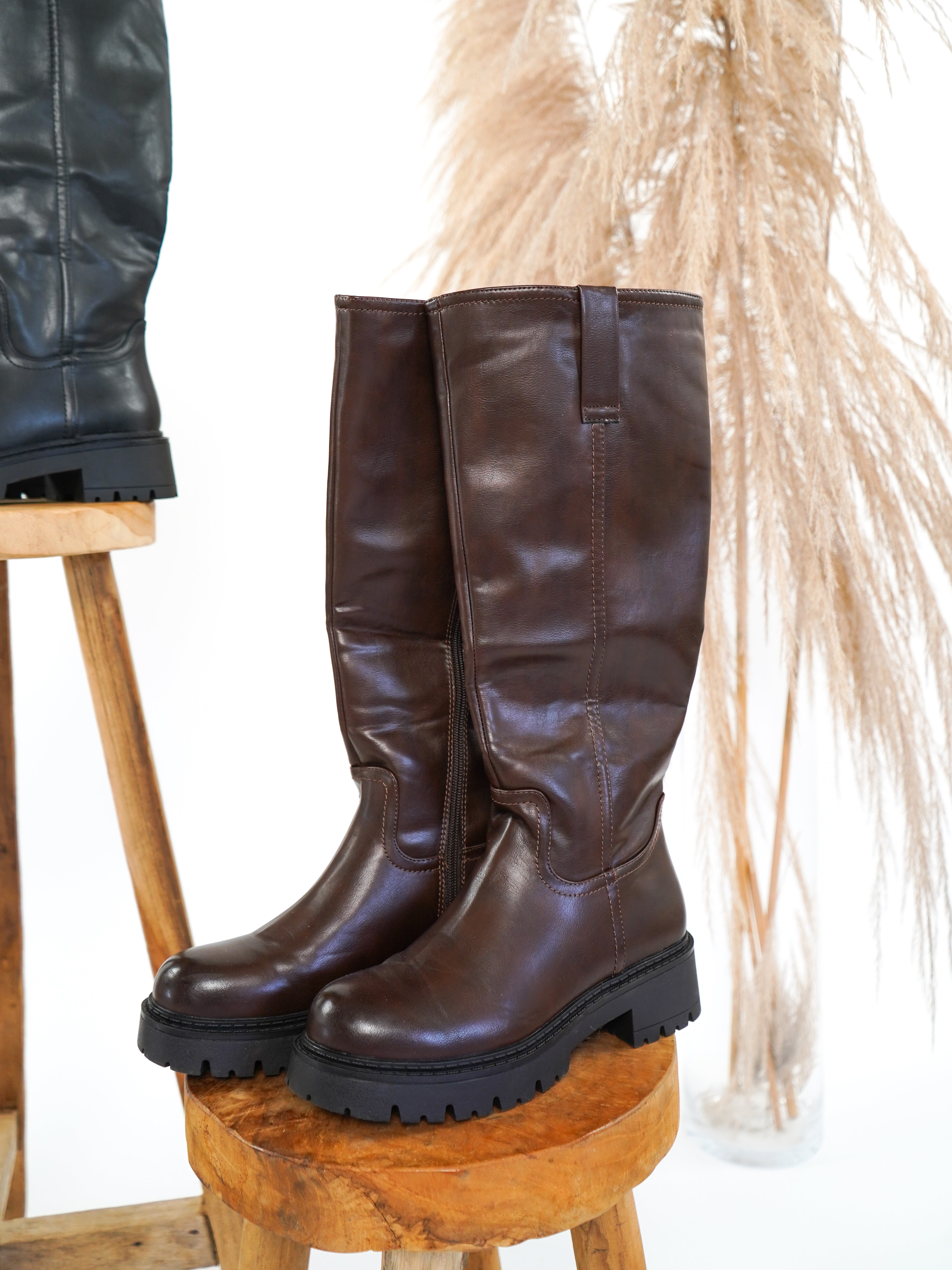 Knee High Boots - Braun