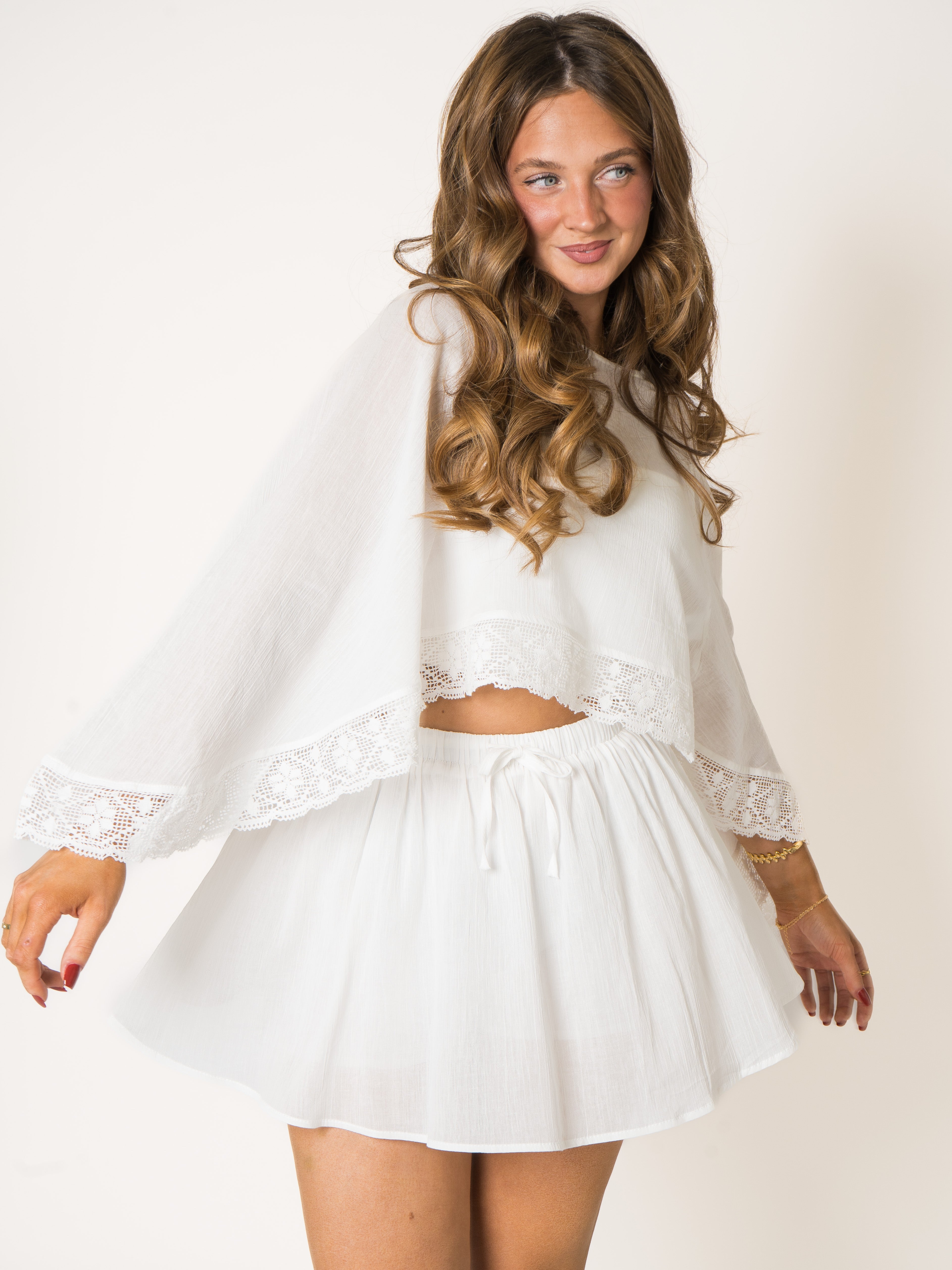 All White Cotton Skort