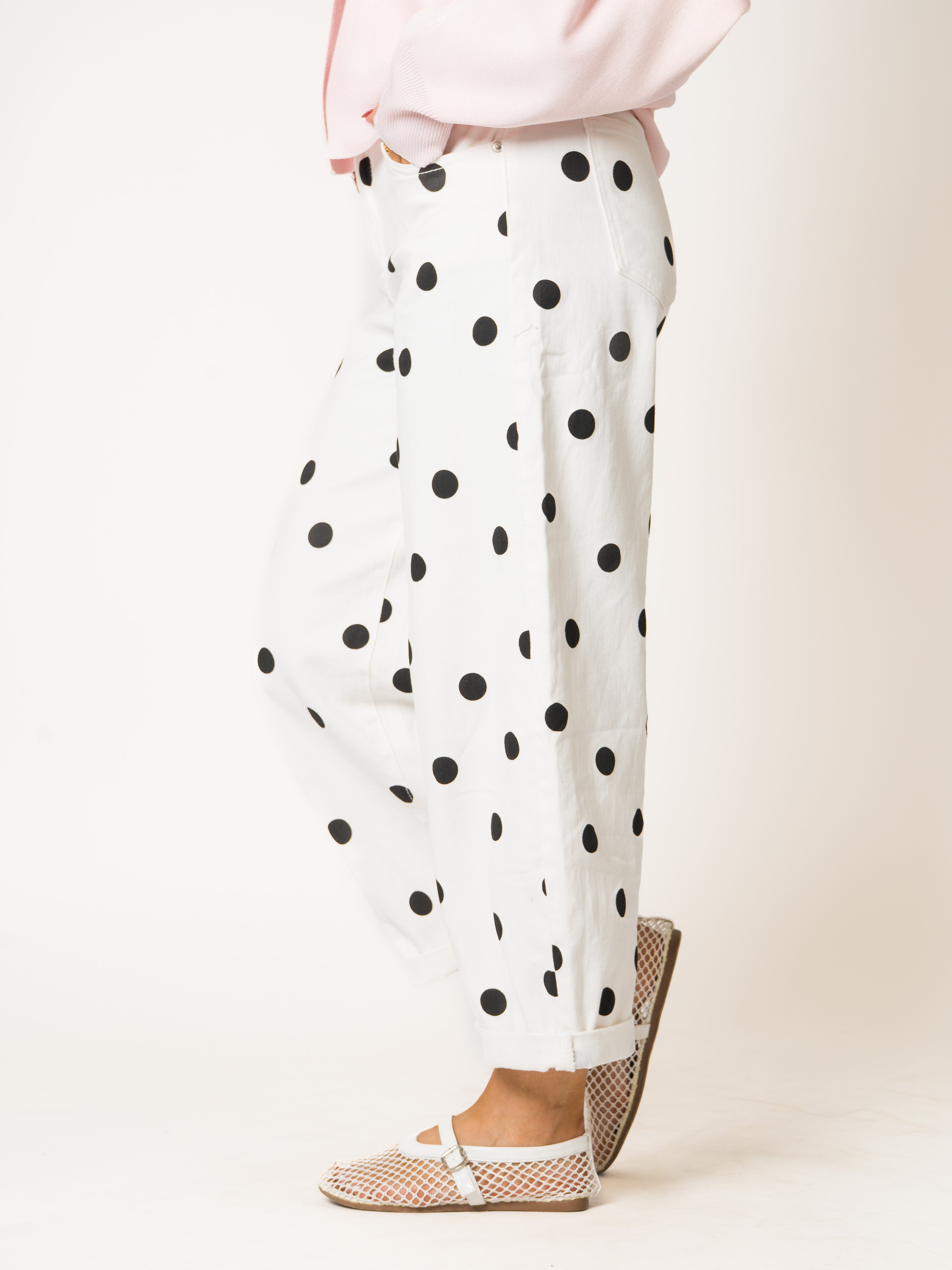 Polka Dot Balloon Fit Jeans
