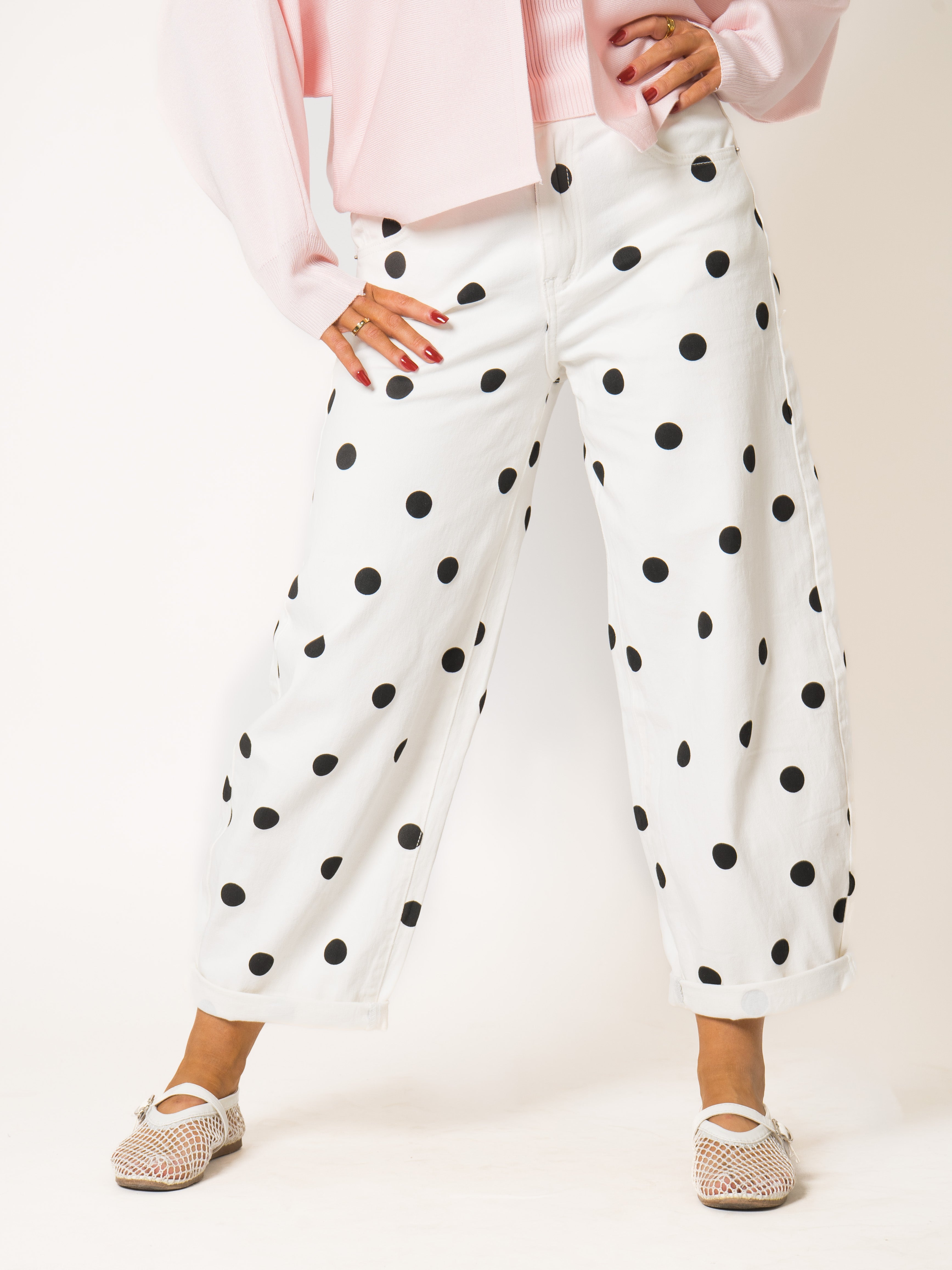 Polka Dot Balloon Fit Jeans
