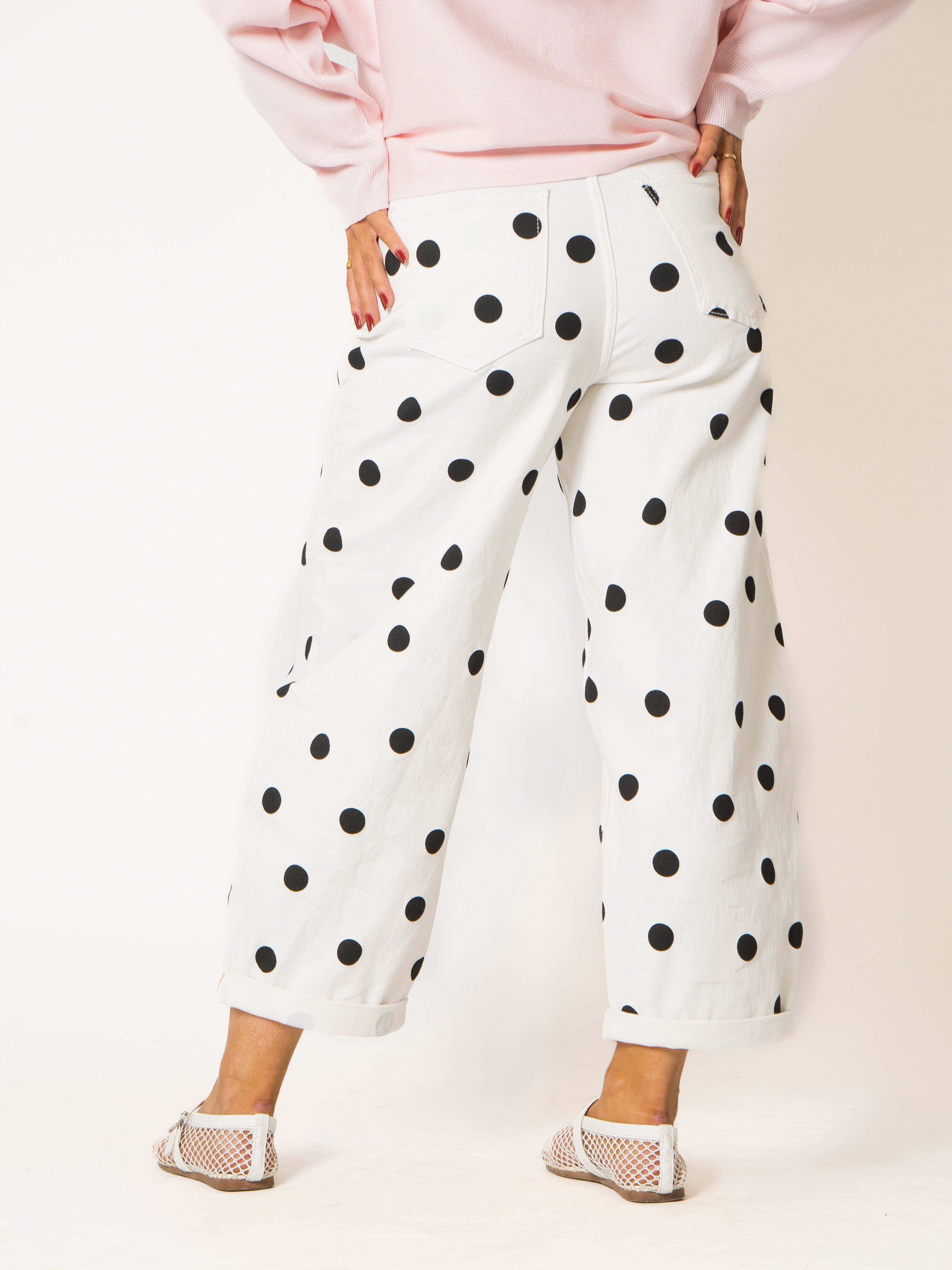 Polka Dot Balloon Fit Jeans
