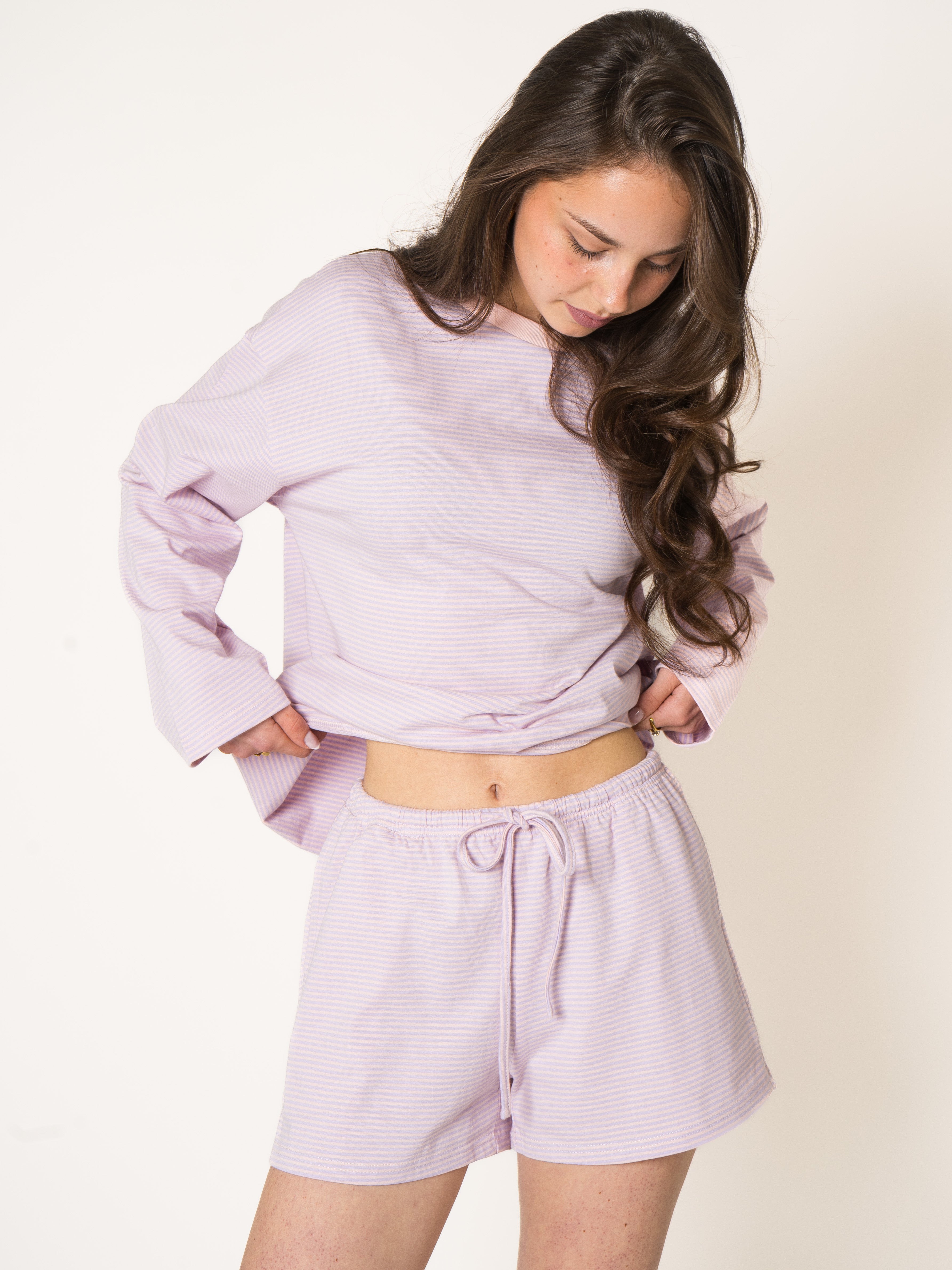 Raspberry Stripes Comfy Shorts