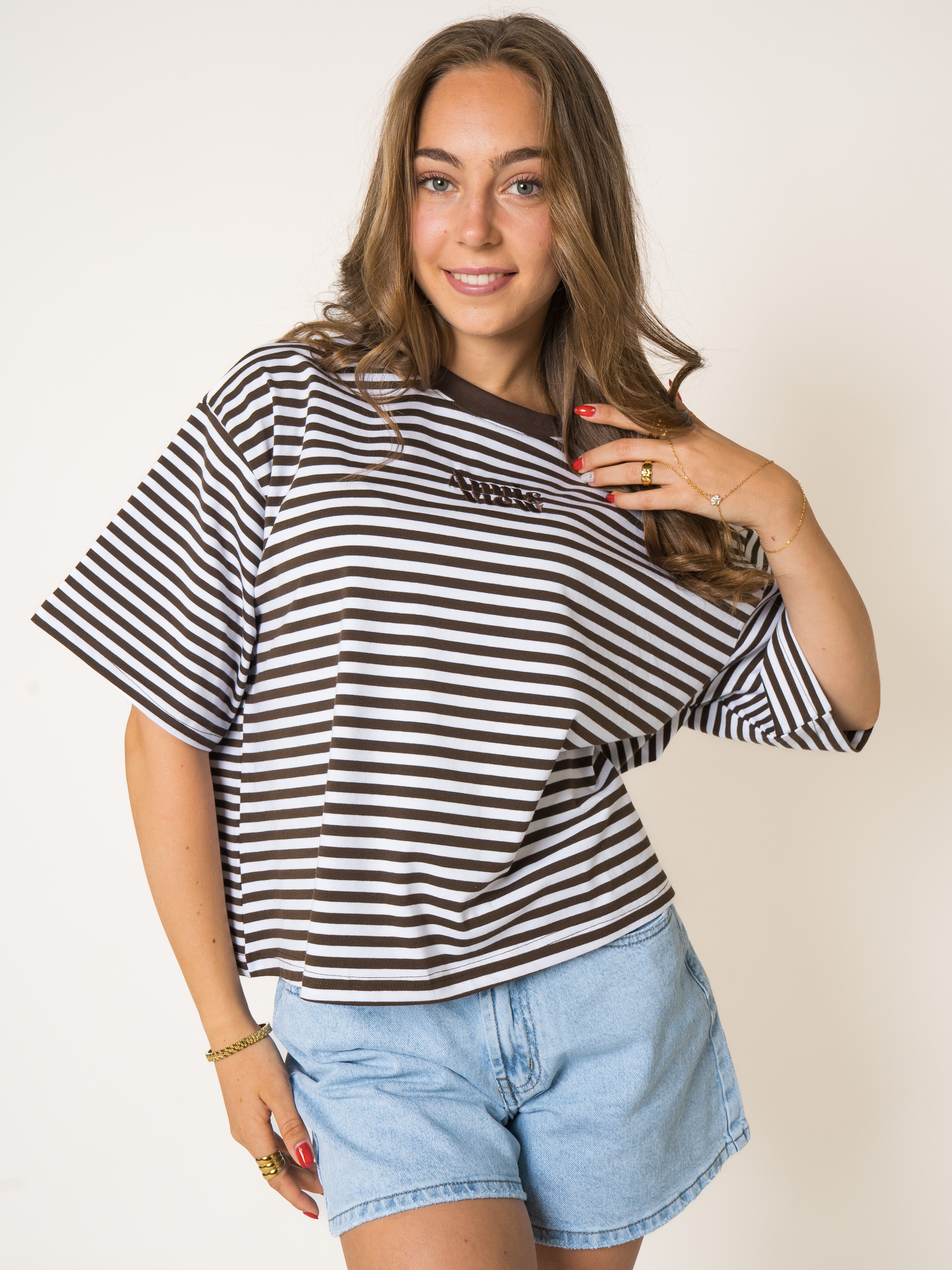 Oversized T-Shirt Chocolate Stripes