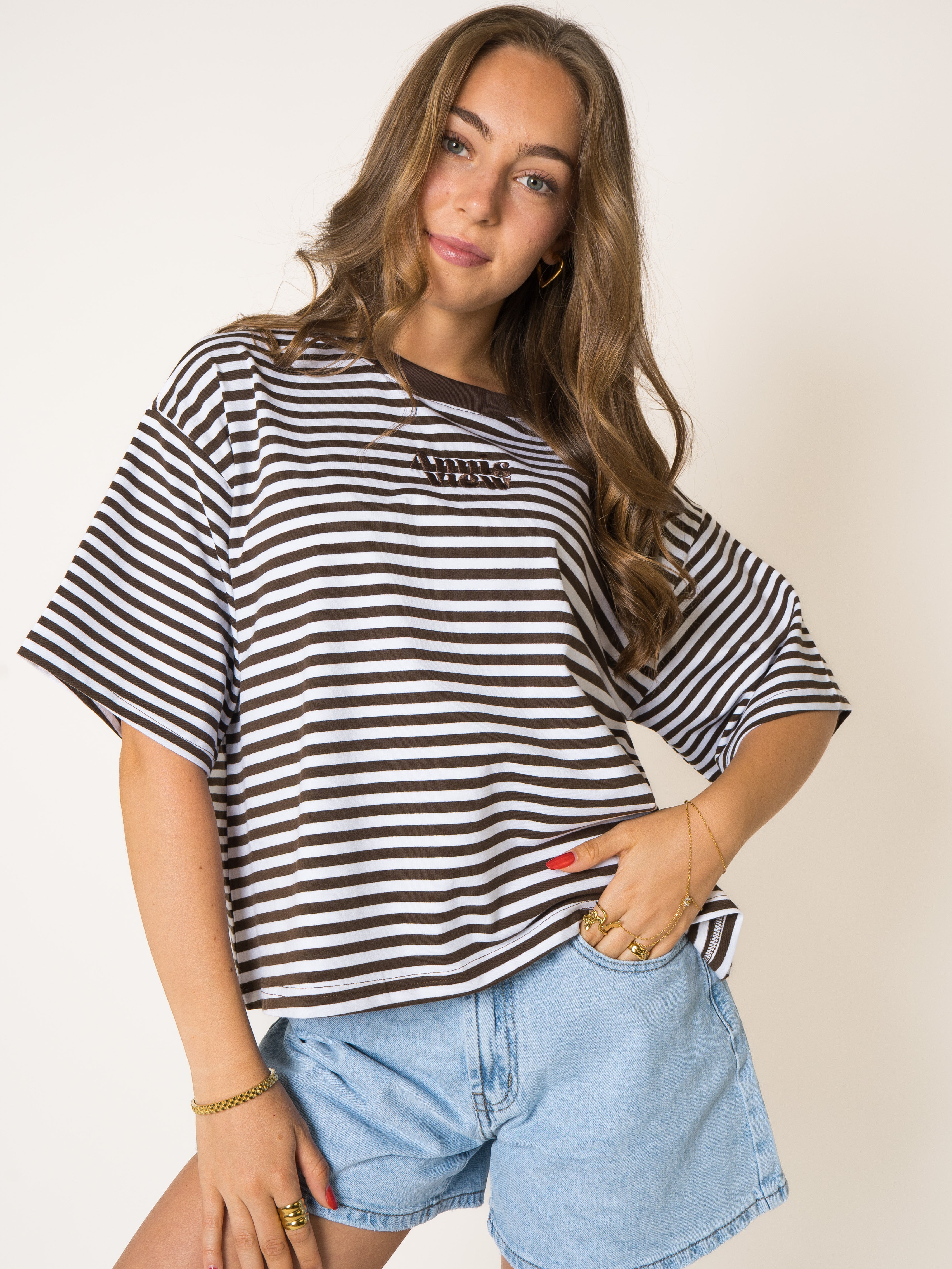 Oversized T-Shirt Chocolate Stripes