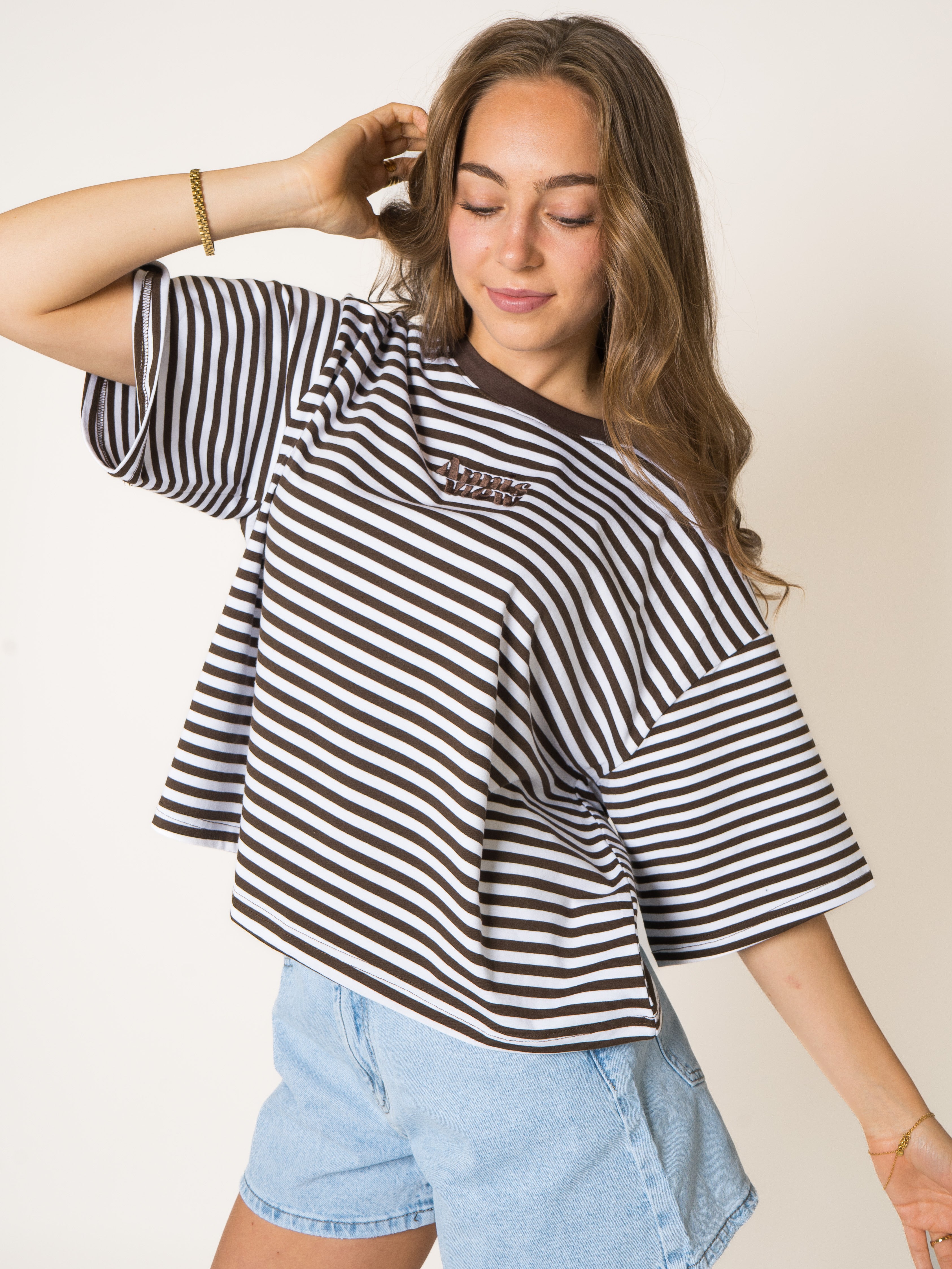 Oversized T-Shirt Chocolate Stripes