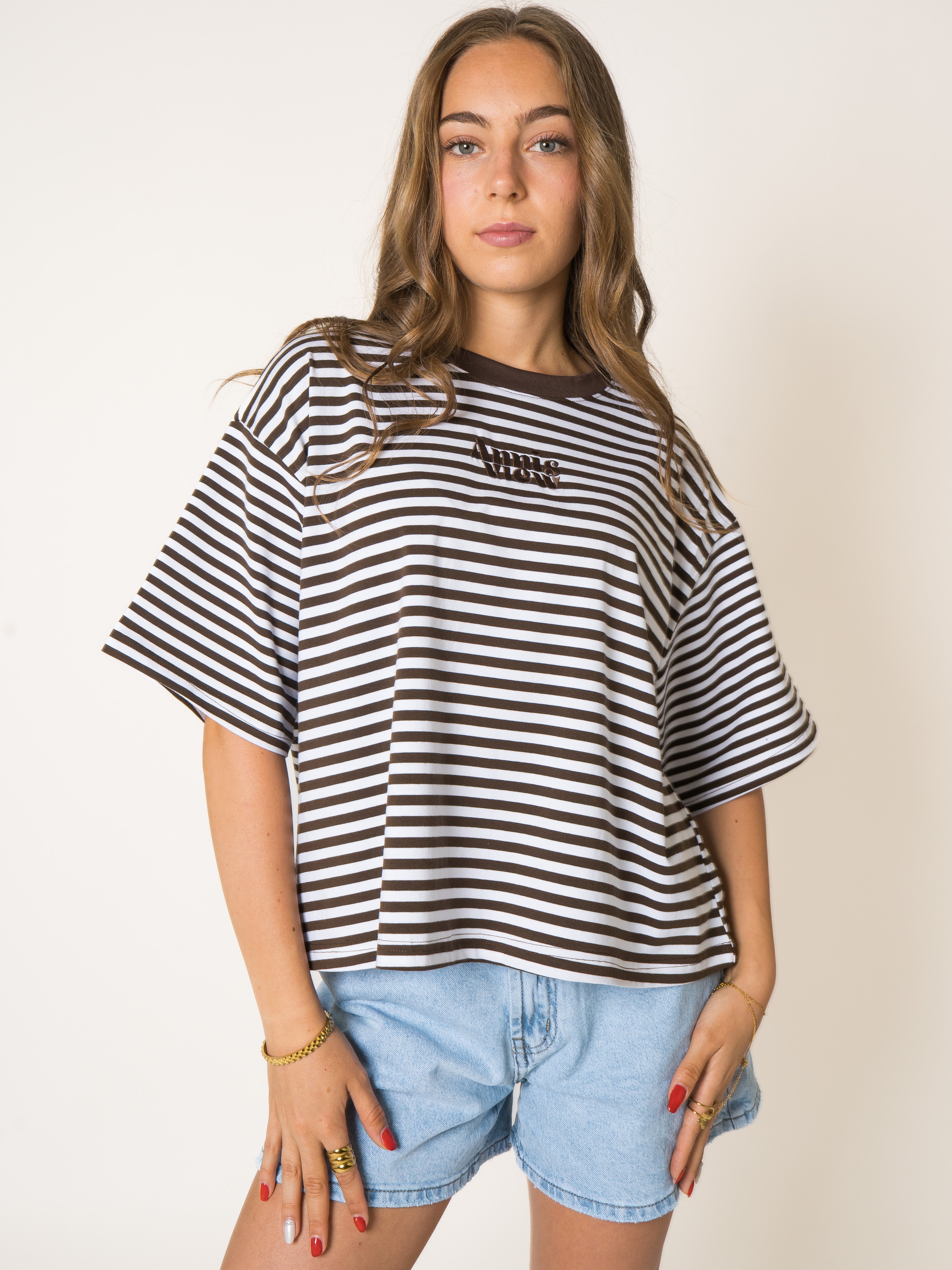 Oversized T-Shirt Chocolate Stripes