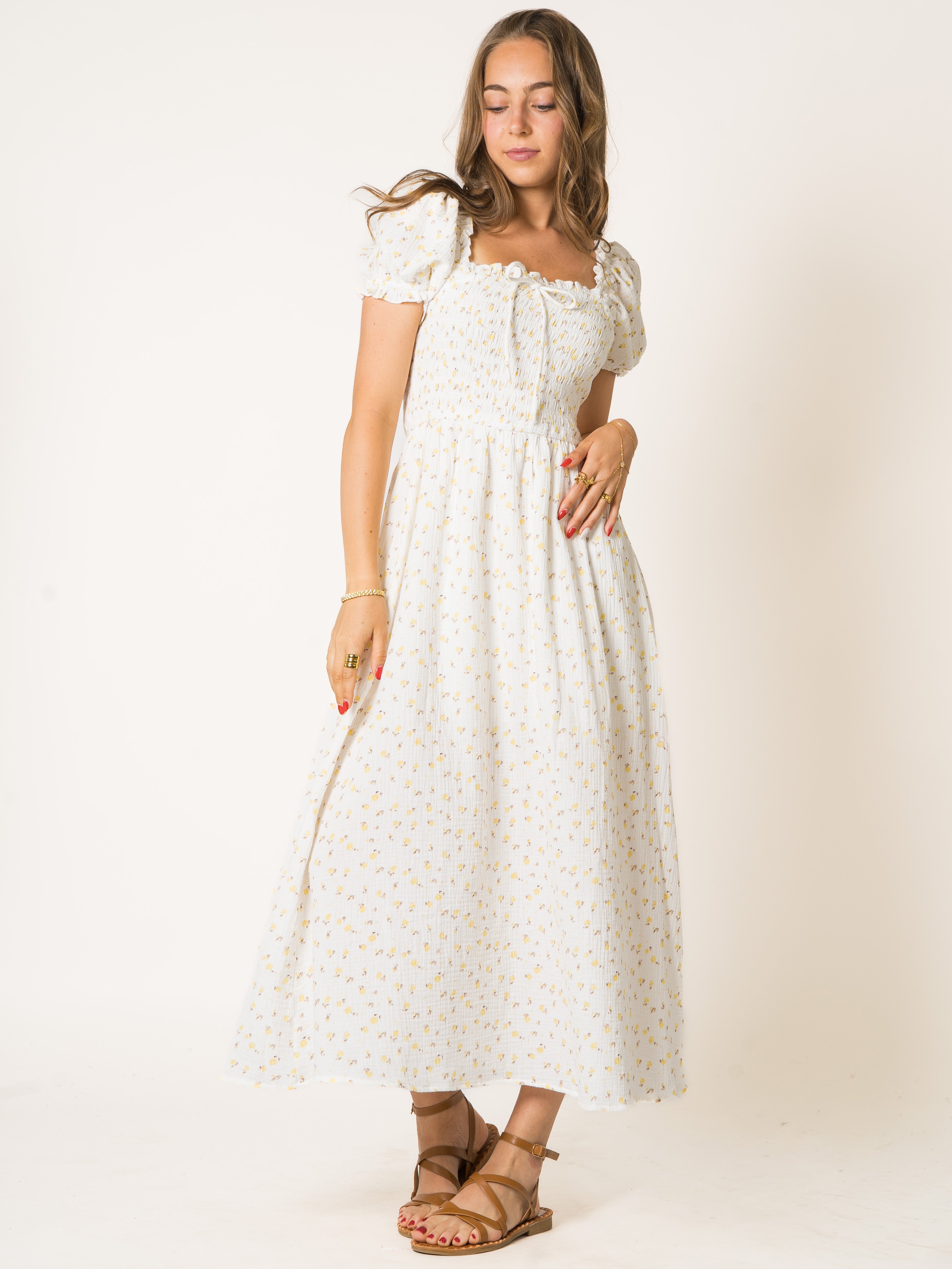 Sweet Tea Musselin Midikleid