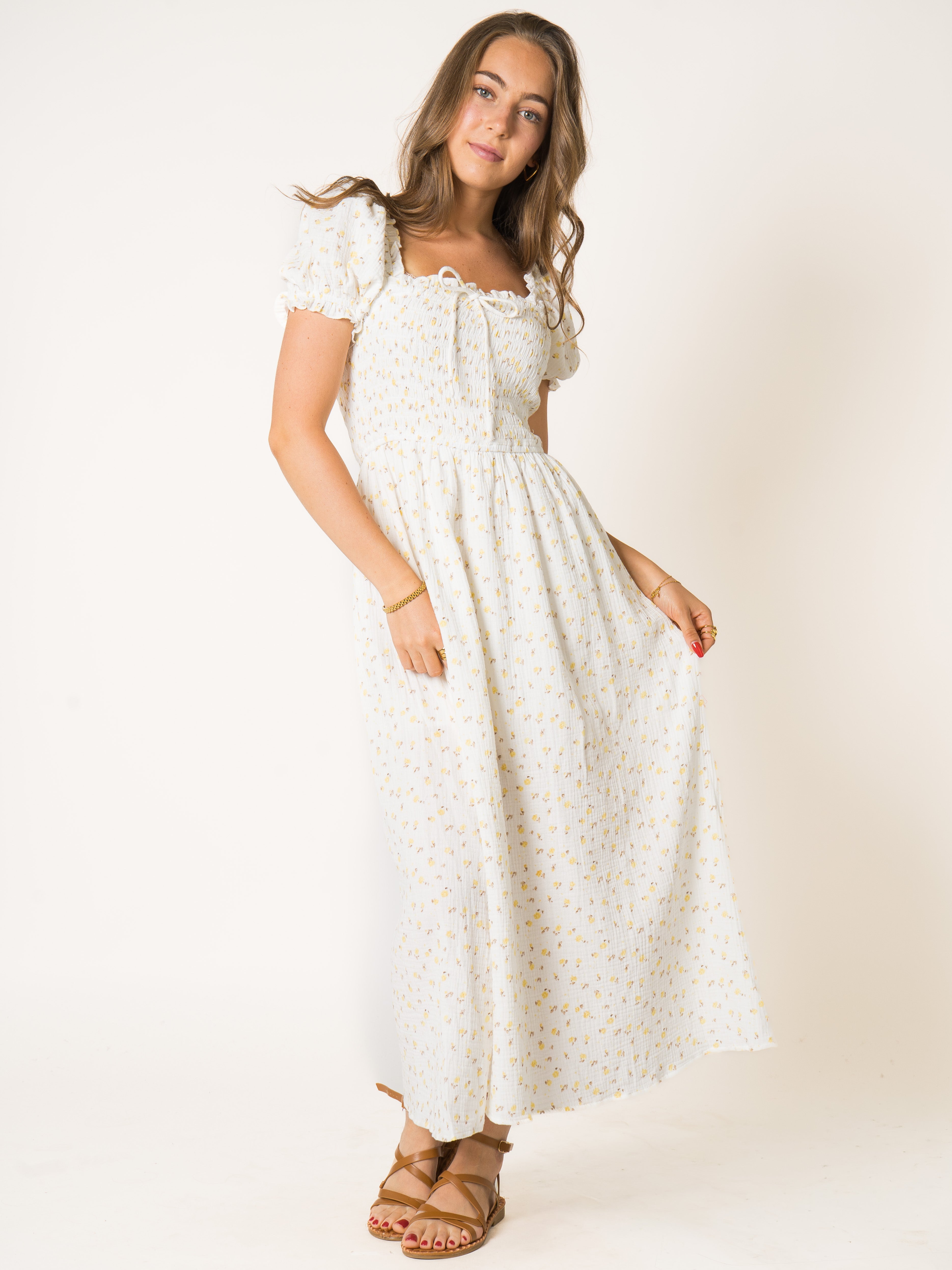Sweet Tea Musselin Midikleid