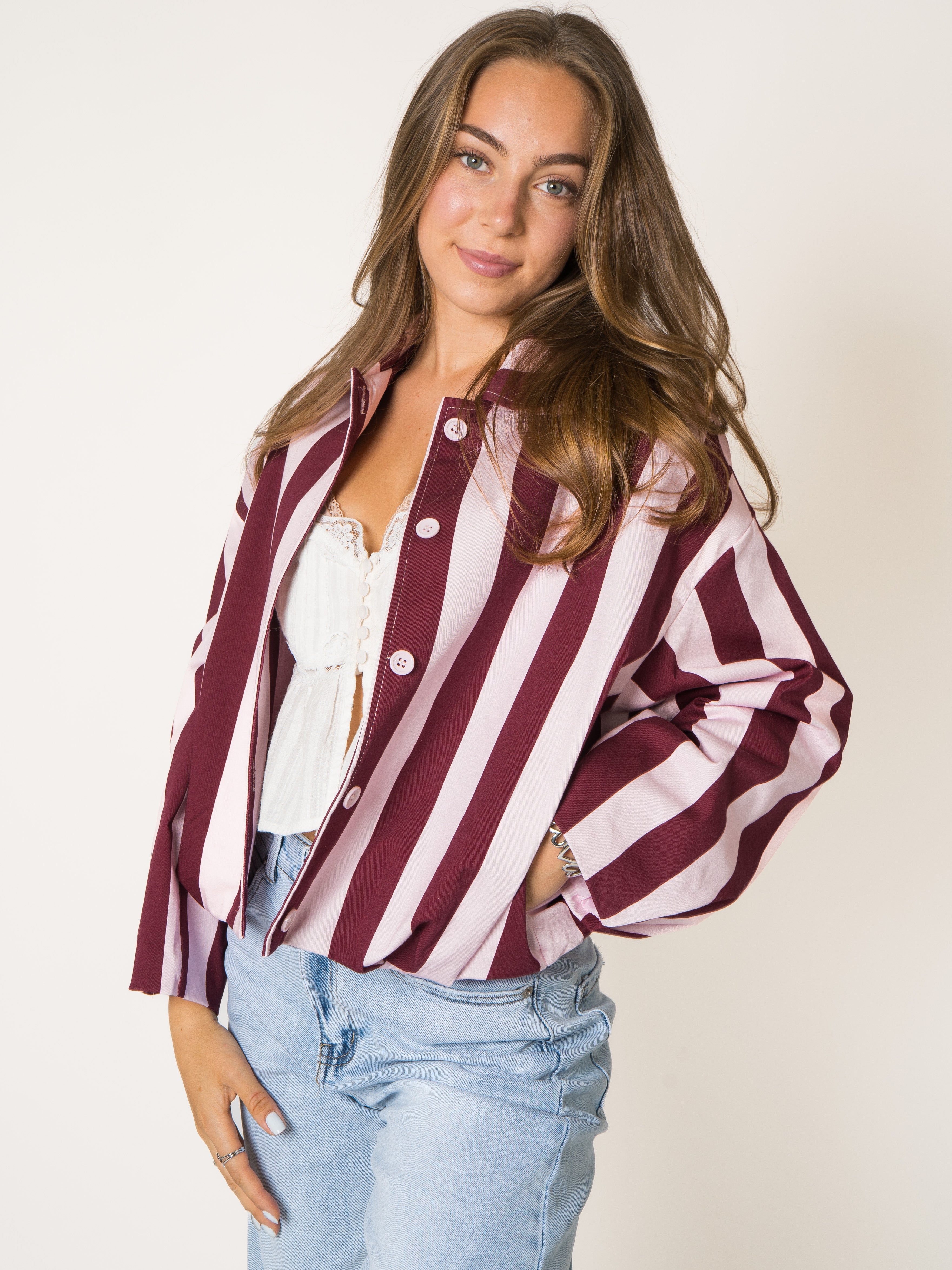 Strawberry Vibes Stripe Jacket