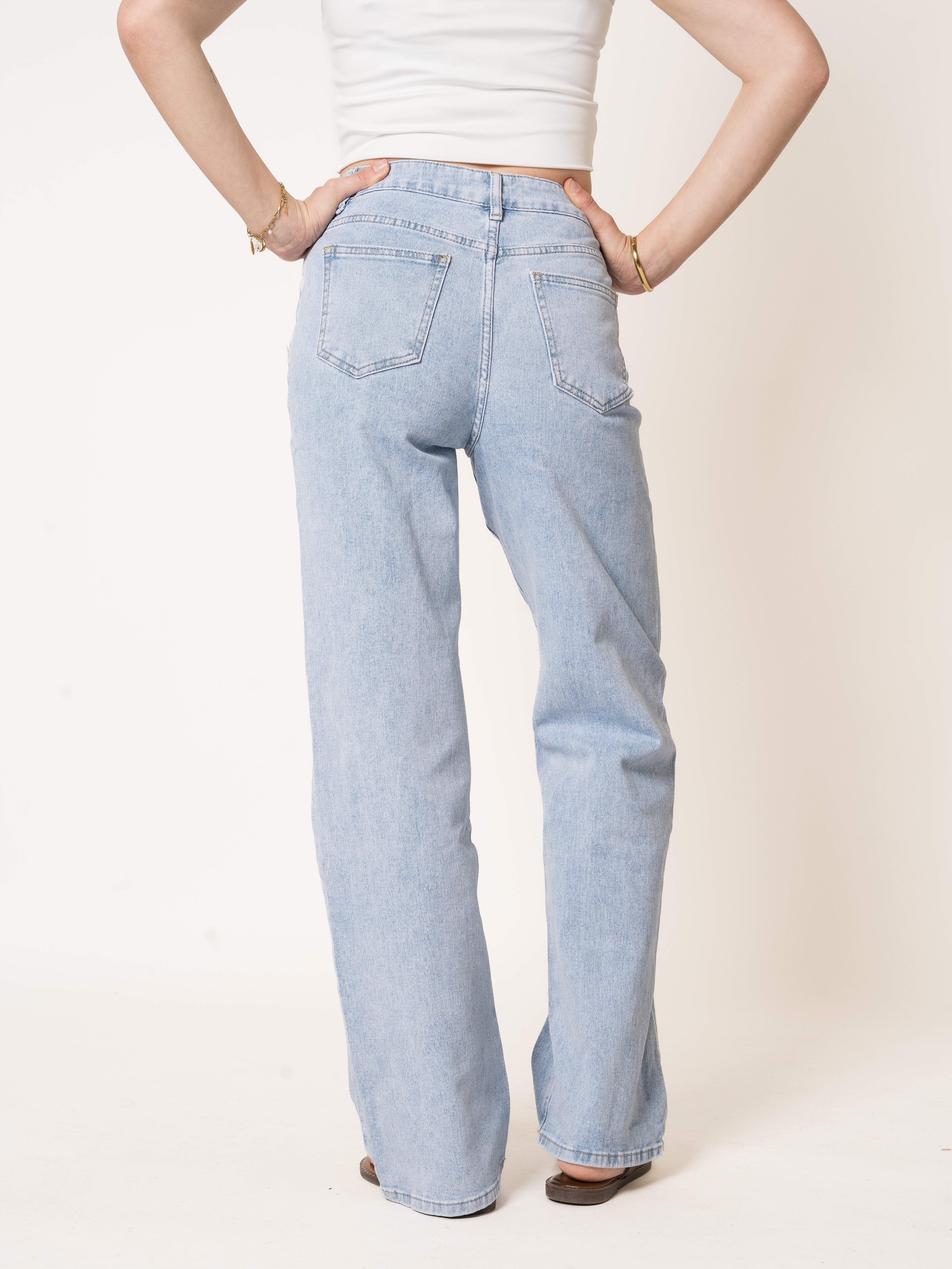 Twisted High Waist Straight Leg